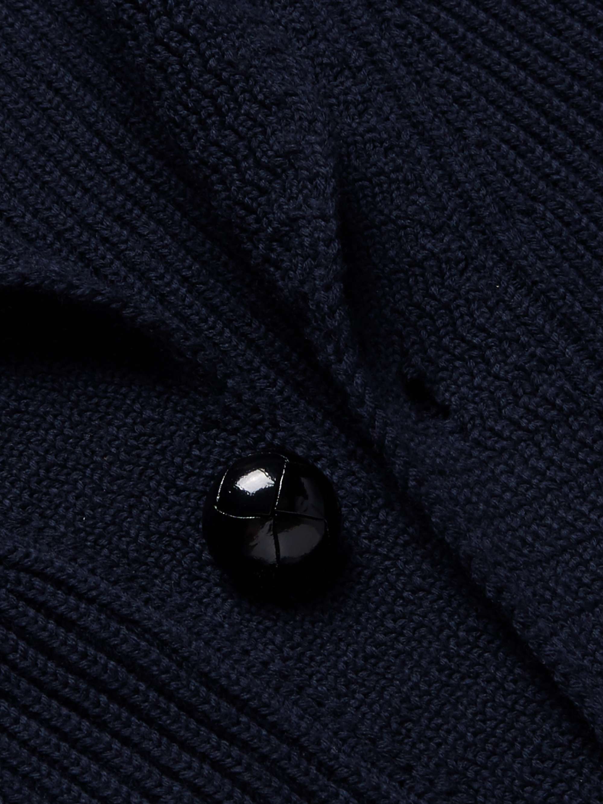 TOM FORD Shawl-Collar Ribbed Wool Cardigan