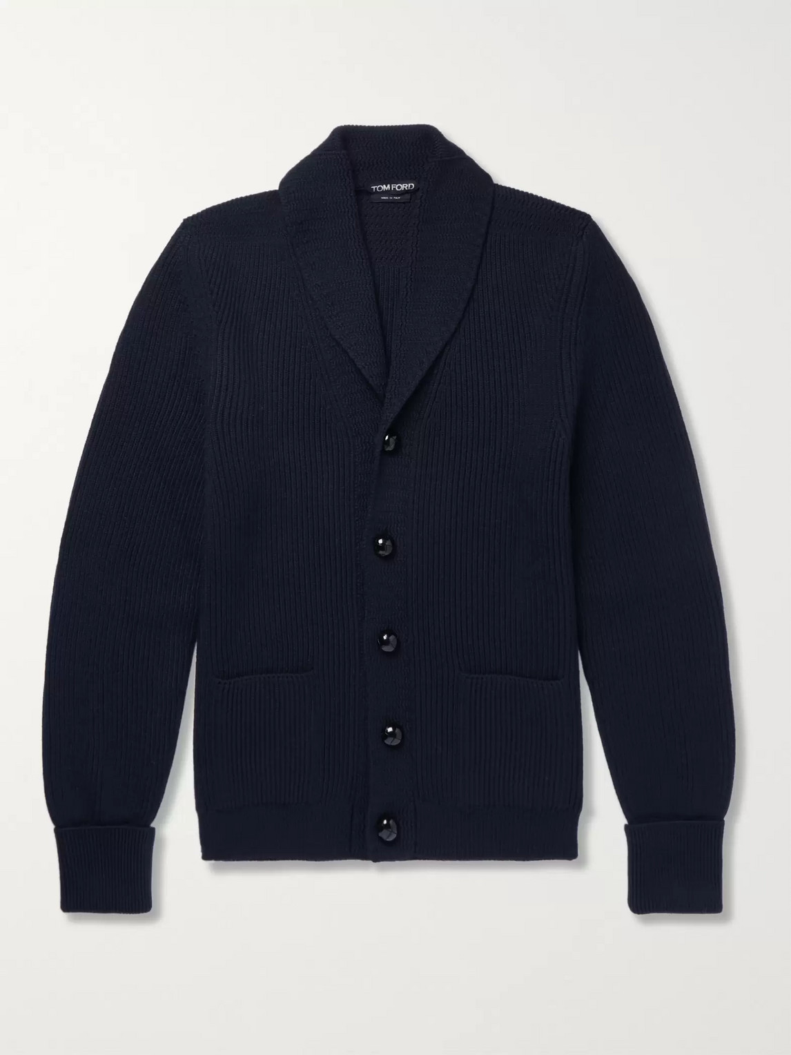 Tom Ford Shawl-Collar Ribbed Wool Cardigan - Men