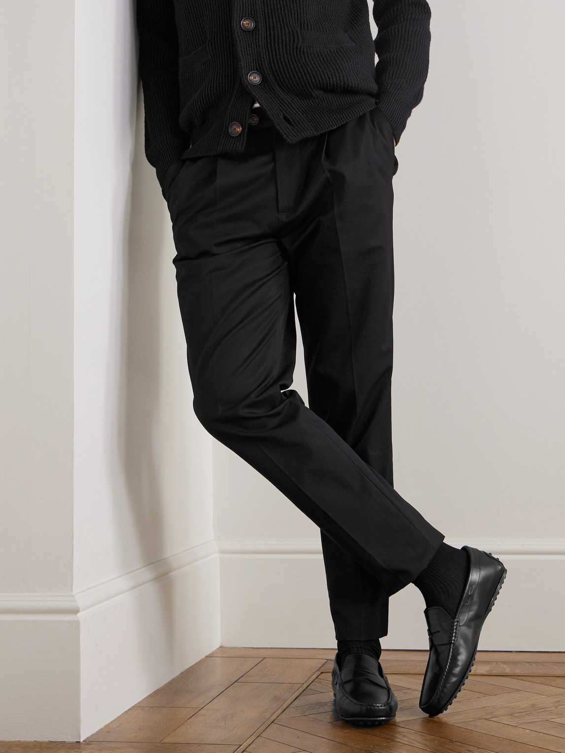 Tod's City Gommino Leather Penny Loafers In Black