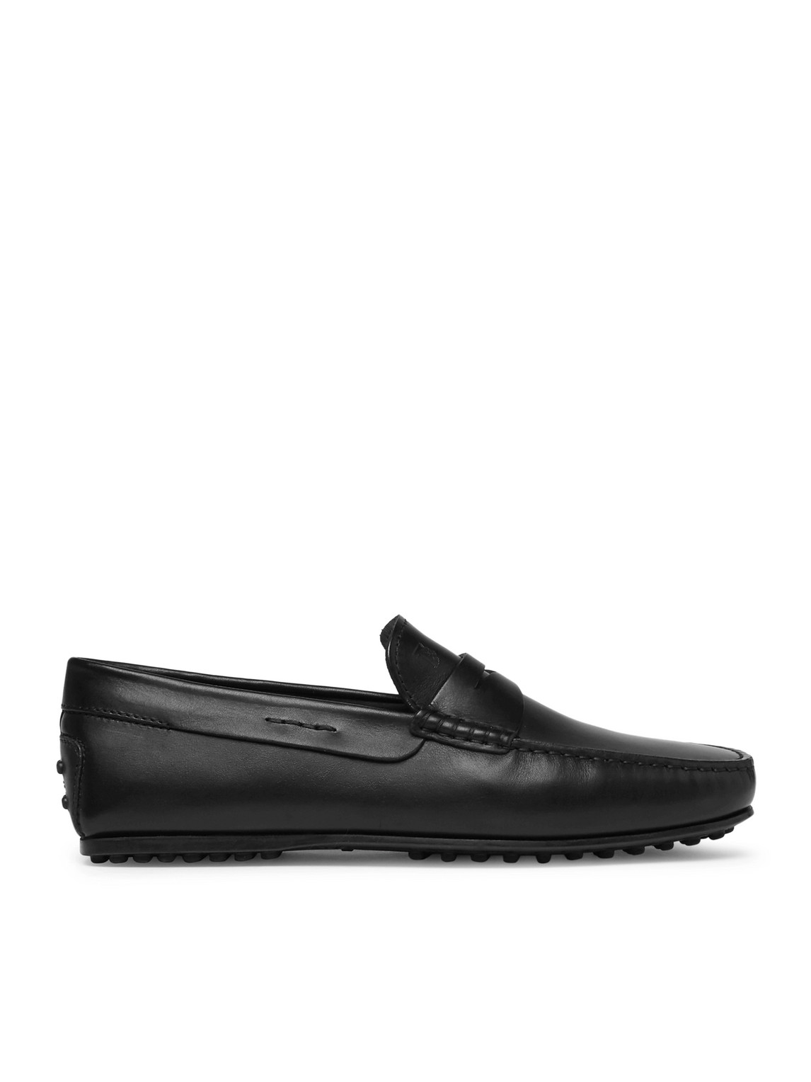 Tod's City Gommino Leather Penny Loafers In Black