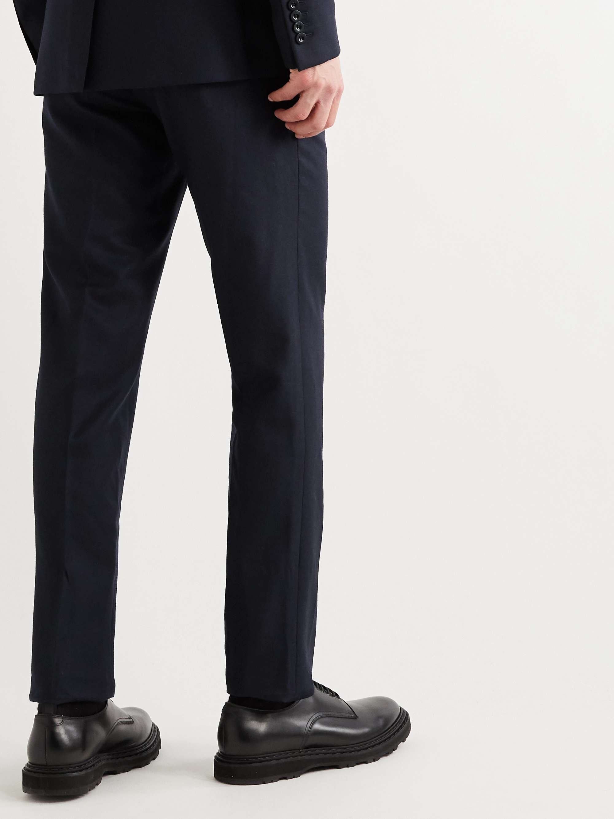 MR P. Slim-Fit Navy Worsted Wool Trousers