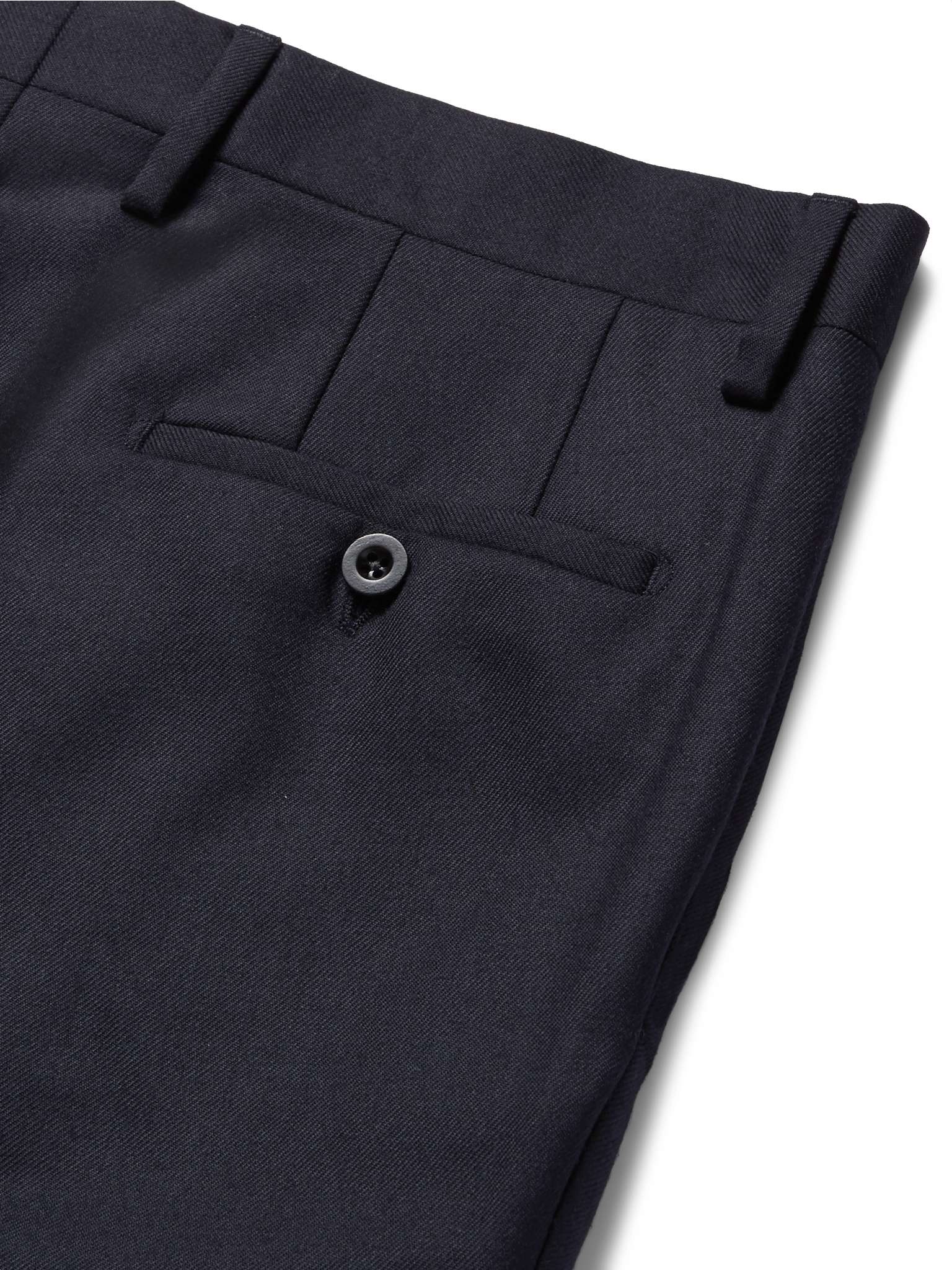 MR P. SlimFit Navy Worsted Wool Trousers for Men MR PORTER