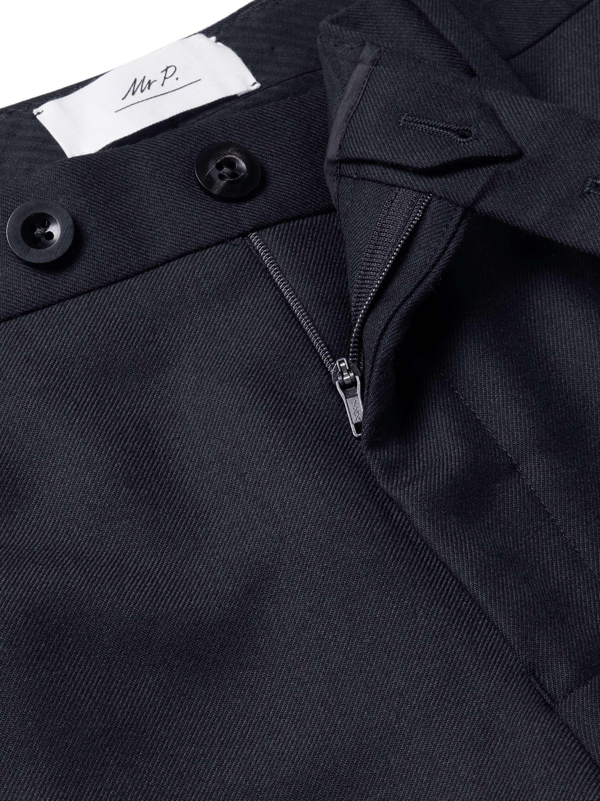 MR P. Slim-Fit Navy Worsted Wool Trousers