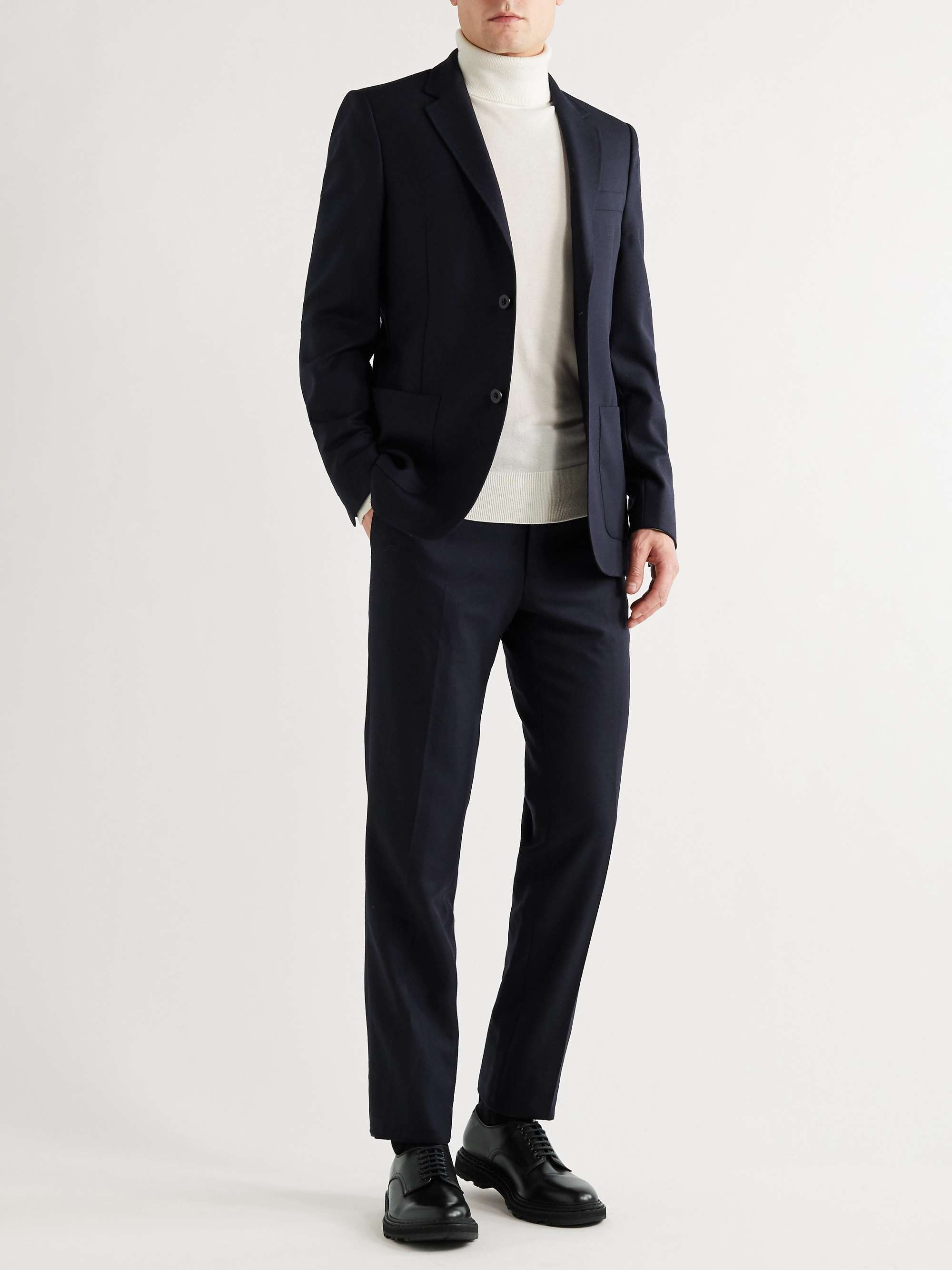 Luxury Tailored Fit WoolBlend Navy Suit Trousers For Men  Savile Row Co