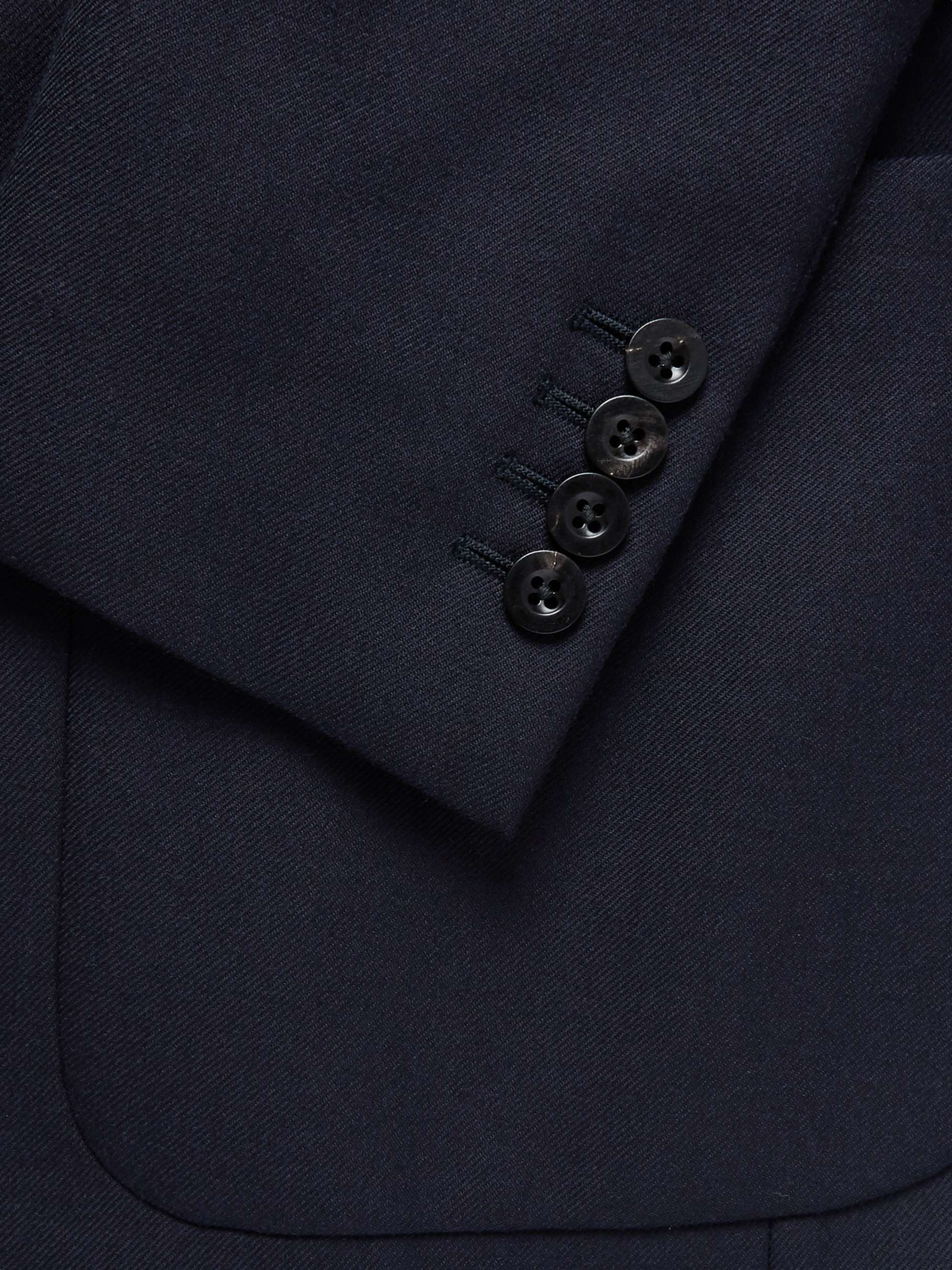 MR P. Black Unstructured Worsted Wool Blazer