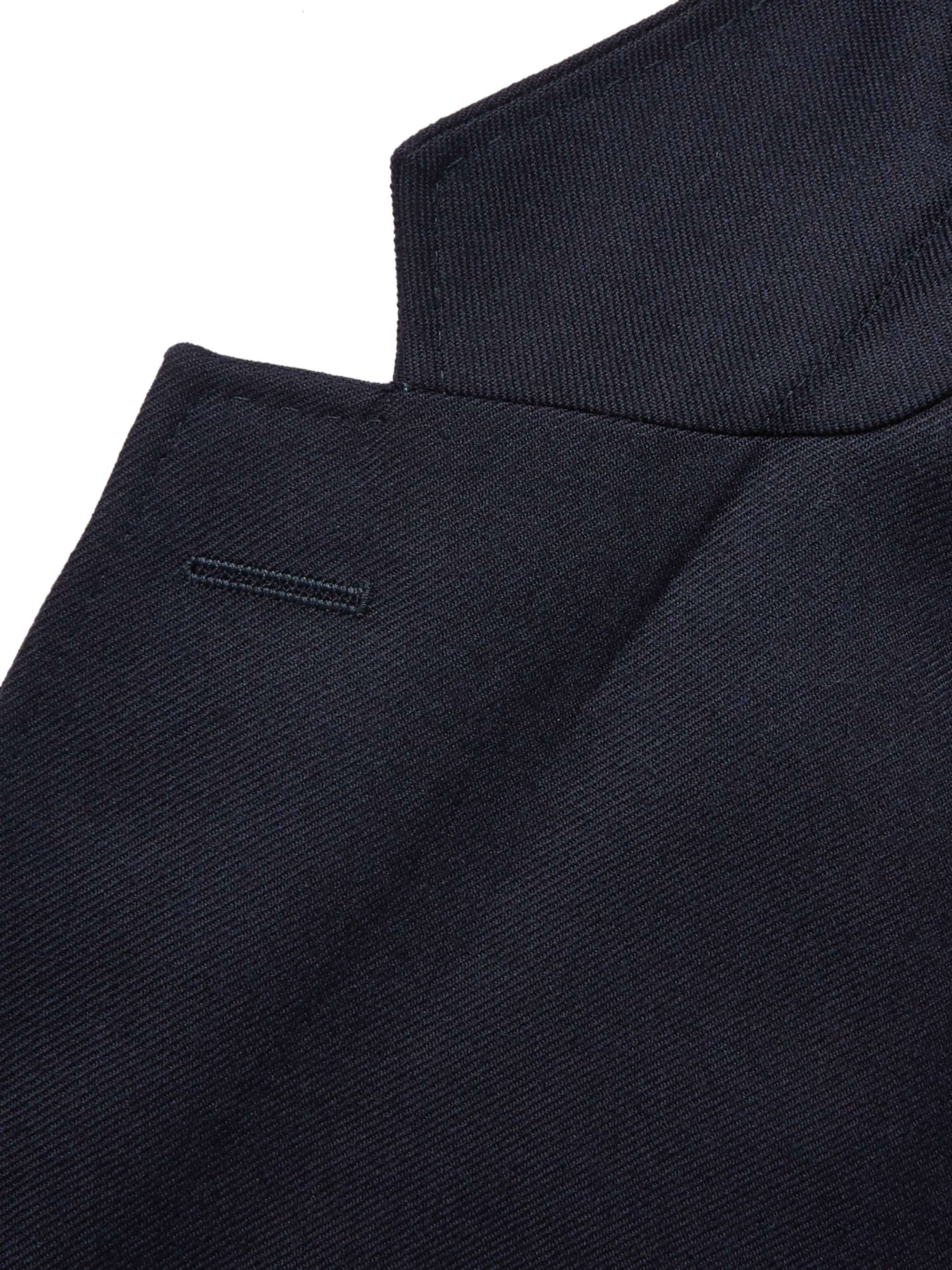 MR P. Black Unstructured Worsted Wool Blazer