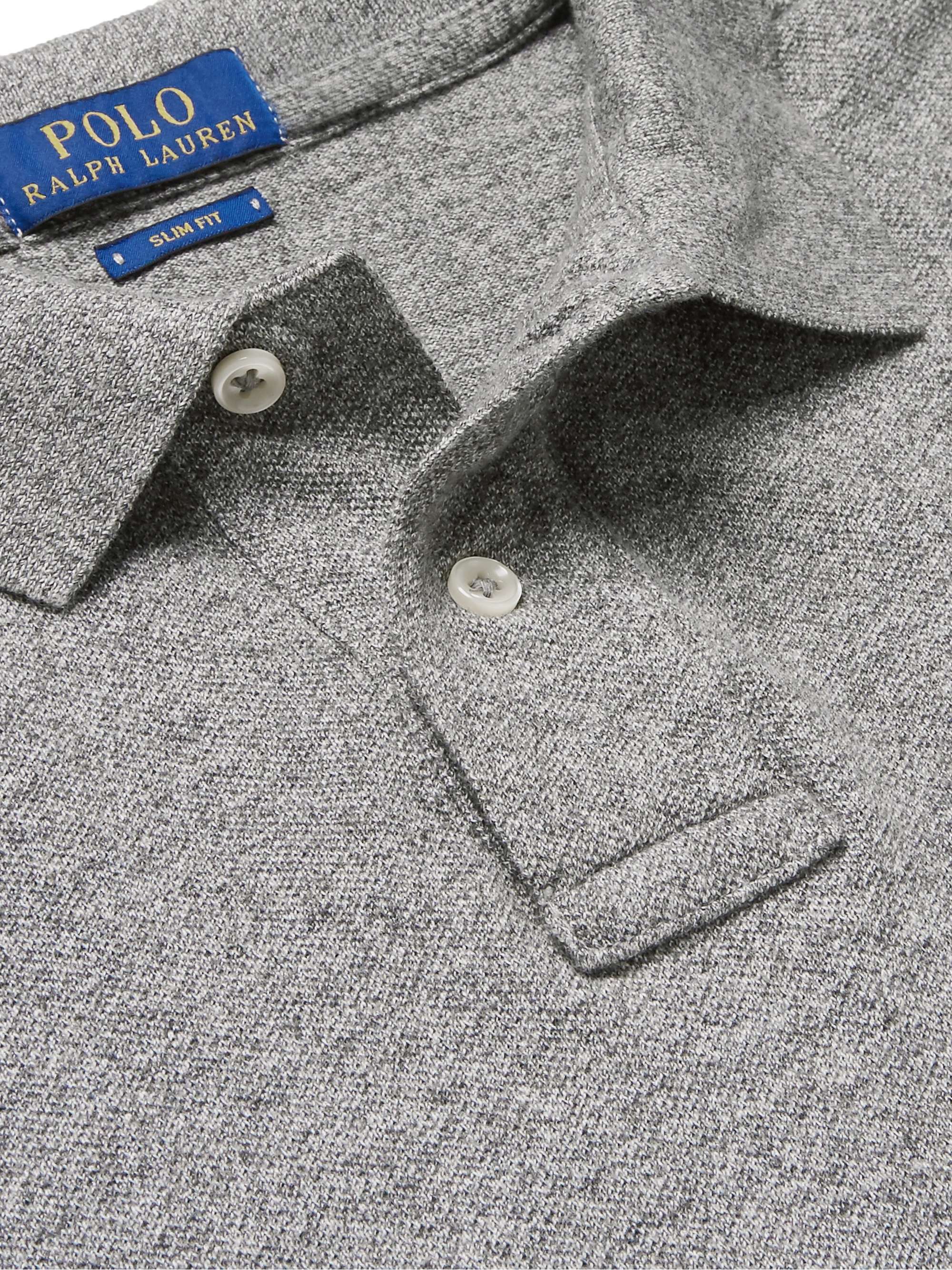 POLO RALPH LAUREN Slim-Fit Mélange Cotton-Piqué Polo Shirt