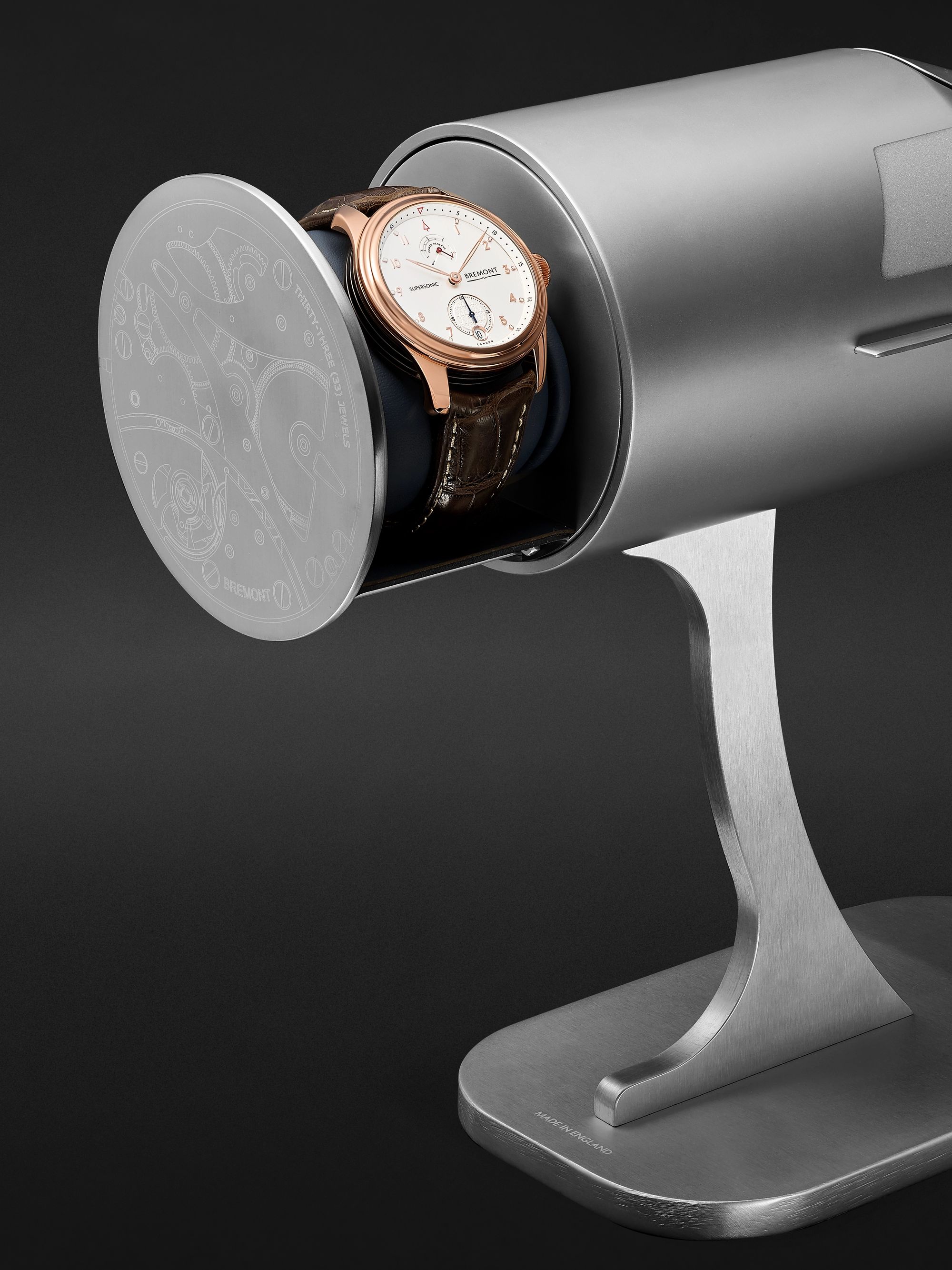 BREMONT Supersonic Limited Edition Hand-Wound 43mm 18-Karat Rose Gold and Alligator Watch, Ref. No. SUPERSONIC/RG