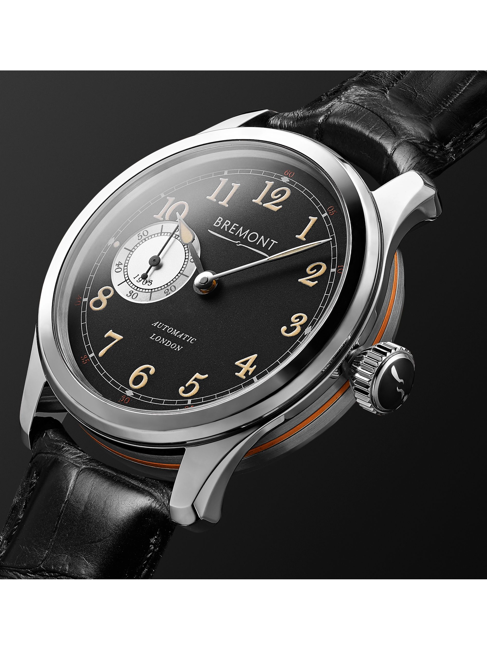 BREMONT Wright Flyer Limited Edition Automatic 43mm Stainless Steel and Leather Watch, Ref. No. WF-SS