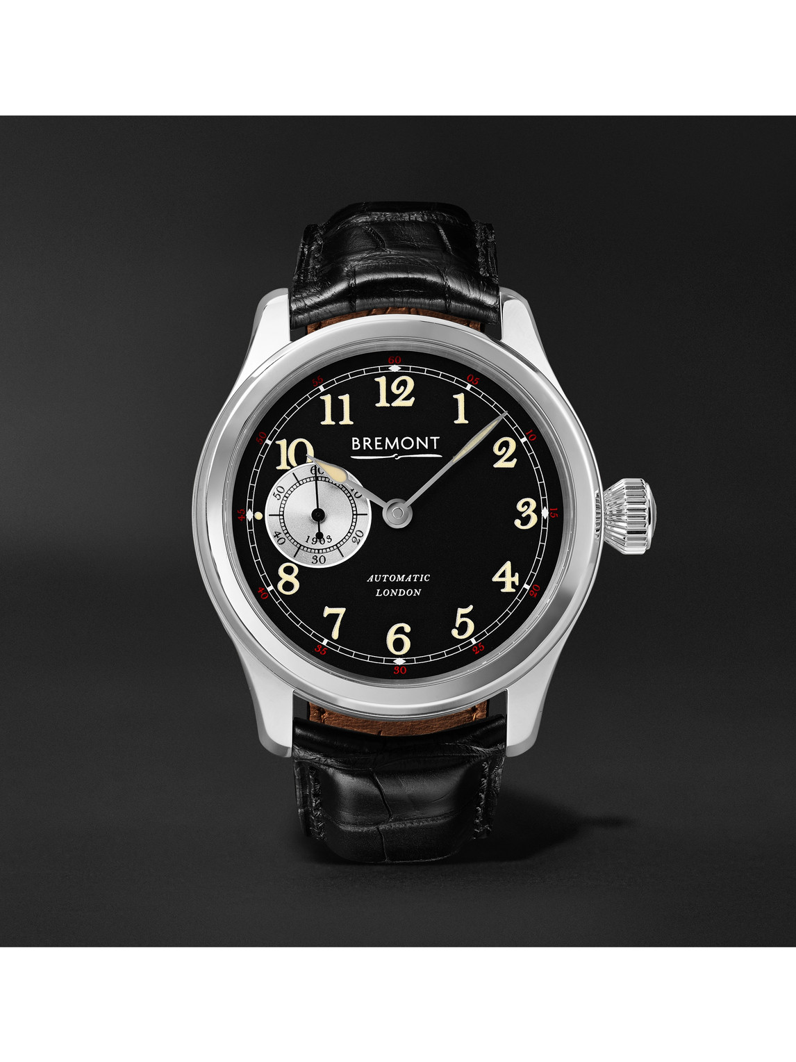 Wright Flyer Limited Edition Automatic 43mm Stainless Steel and Leather Watch, Ref. No. WF-SS