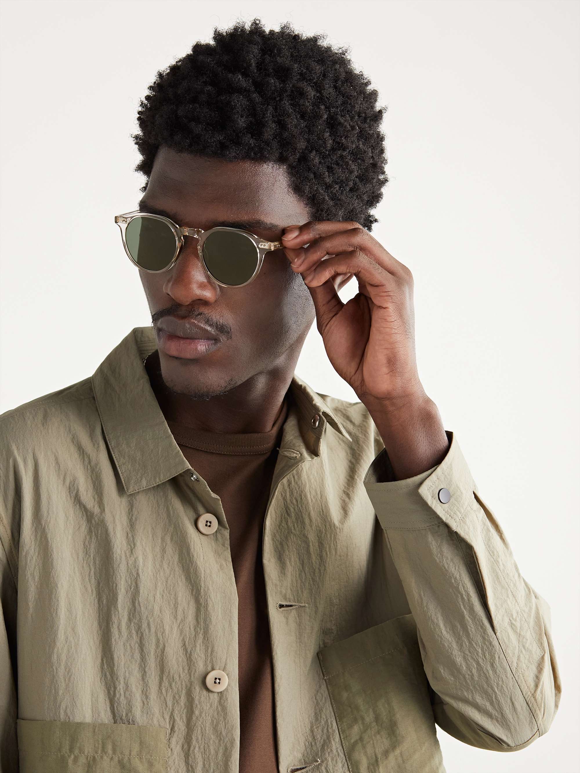 GARRETT LEIGHT CALIFORNIA OPTICAL Royce Round-Frame Acetate Sunglasses