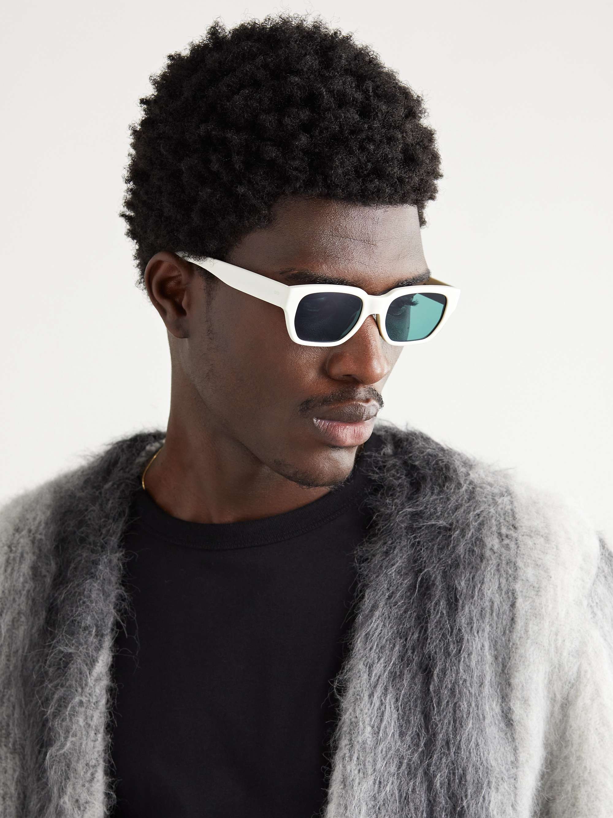 GARRETT LEIGHT CALIFORNIA OPTICAL Mayan Rectangle-Frame Tortoiseshell Acetate Sunglasses