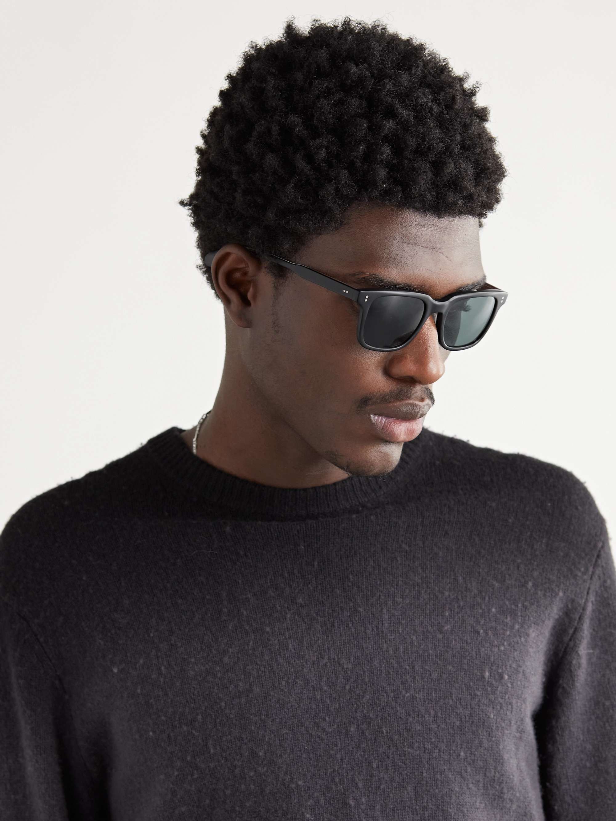 GARRETT LEIGHT CALIFORNIA OPTICAL Palladium Square-Frame Acetate Sunglasses