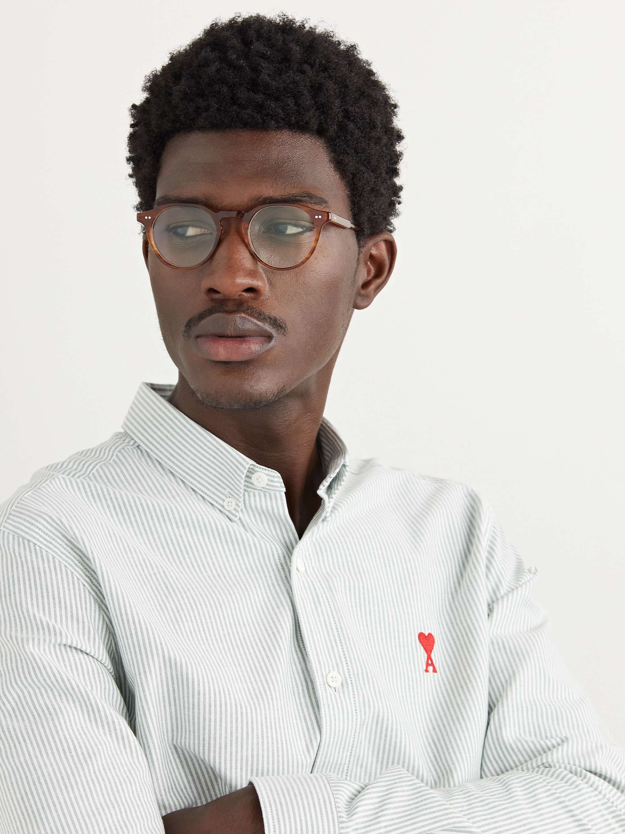 GARRETT LEIGHT CALIFORNIA OPTICAL Royce Round-Frame Tortoiseshell Acetate Optical Glasses