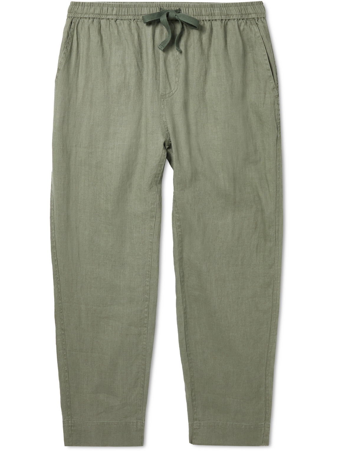 In Bed Linen Pyjama Trousers In Green