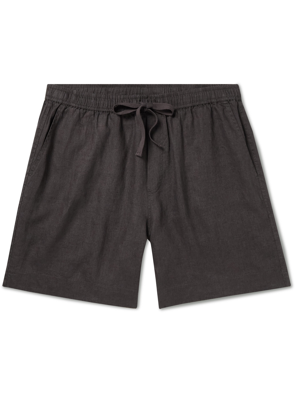 In Bed Linen Pyjama Shorts In Gray