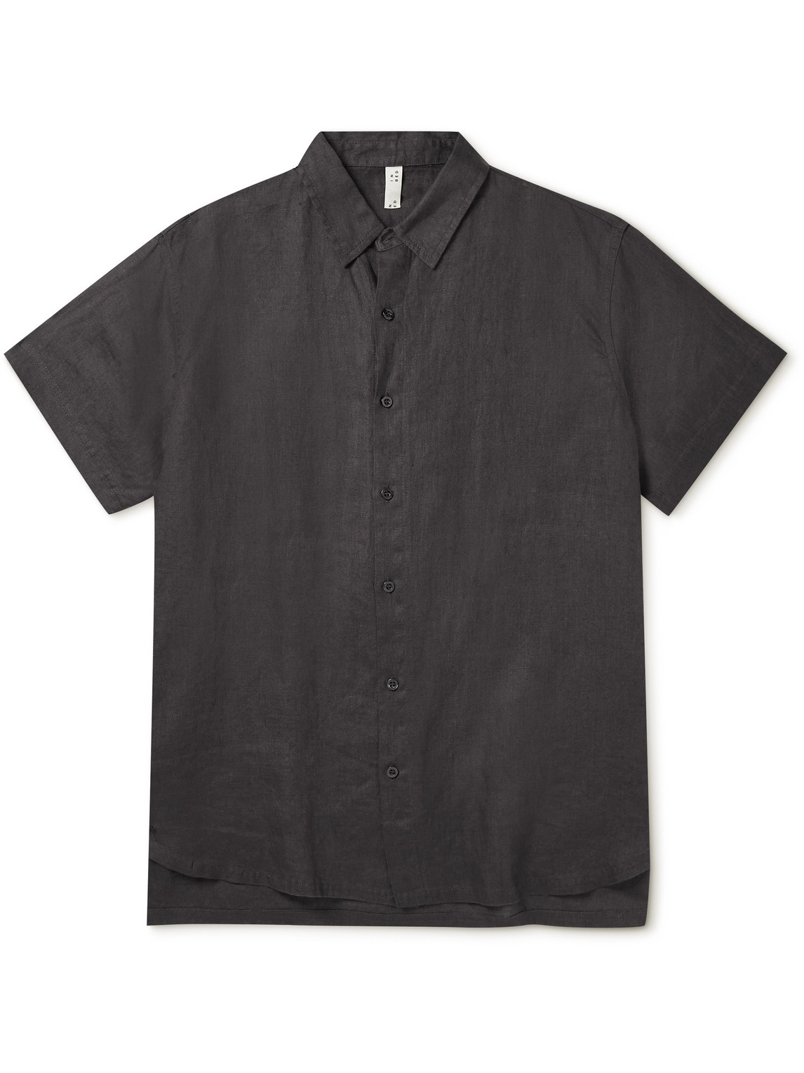 In Bed Linen Pyjama Shirt In Gray
