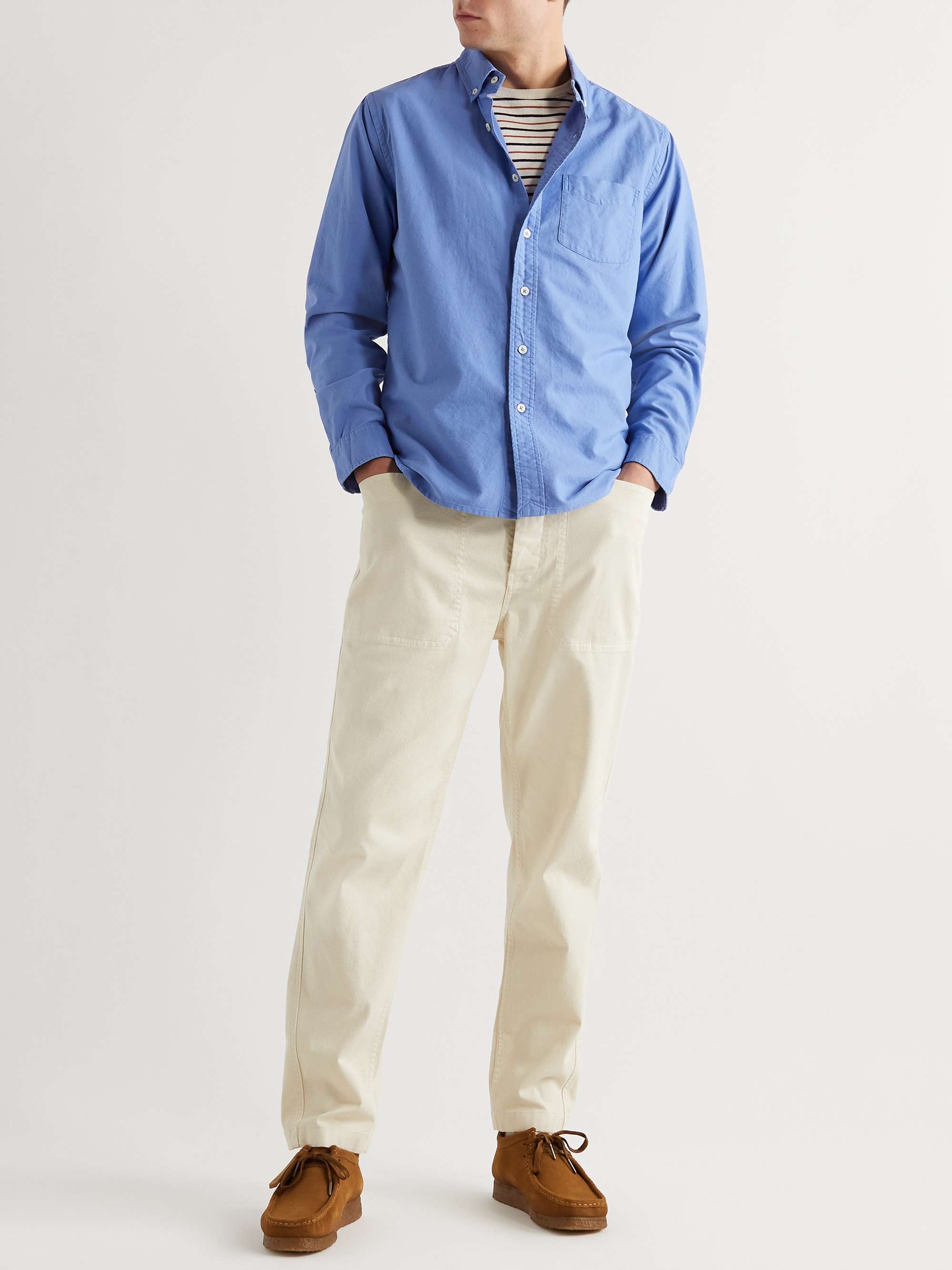ALEX MILL Button-Down Collar Overdyed Cotton Oxford Shirt