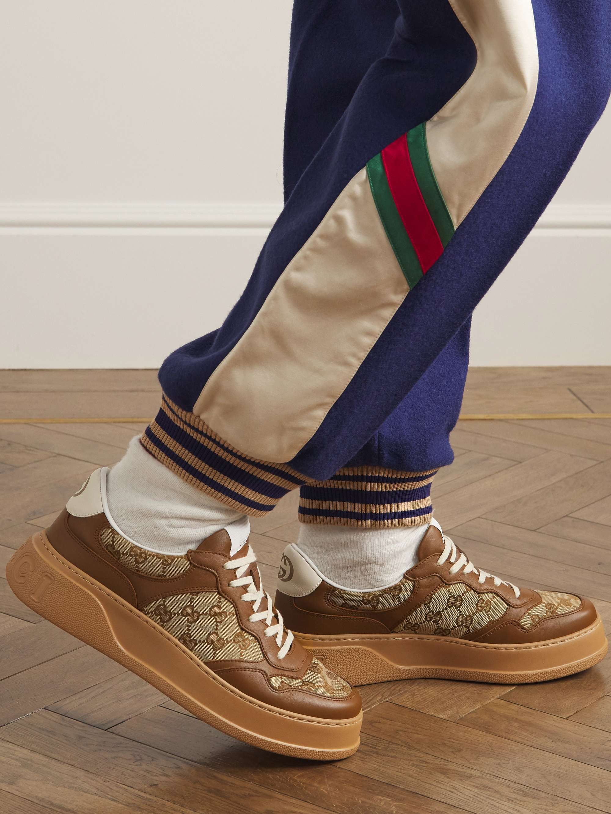 GUCCI Ace Leather and Webbing Trimmed Monogrammed Canvas Sneakers for Men MR PORTER