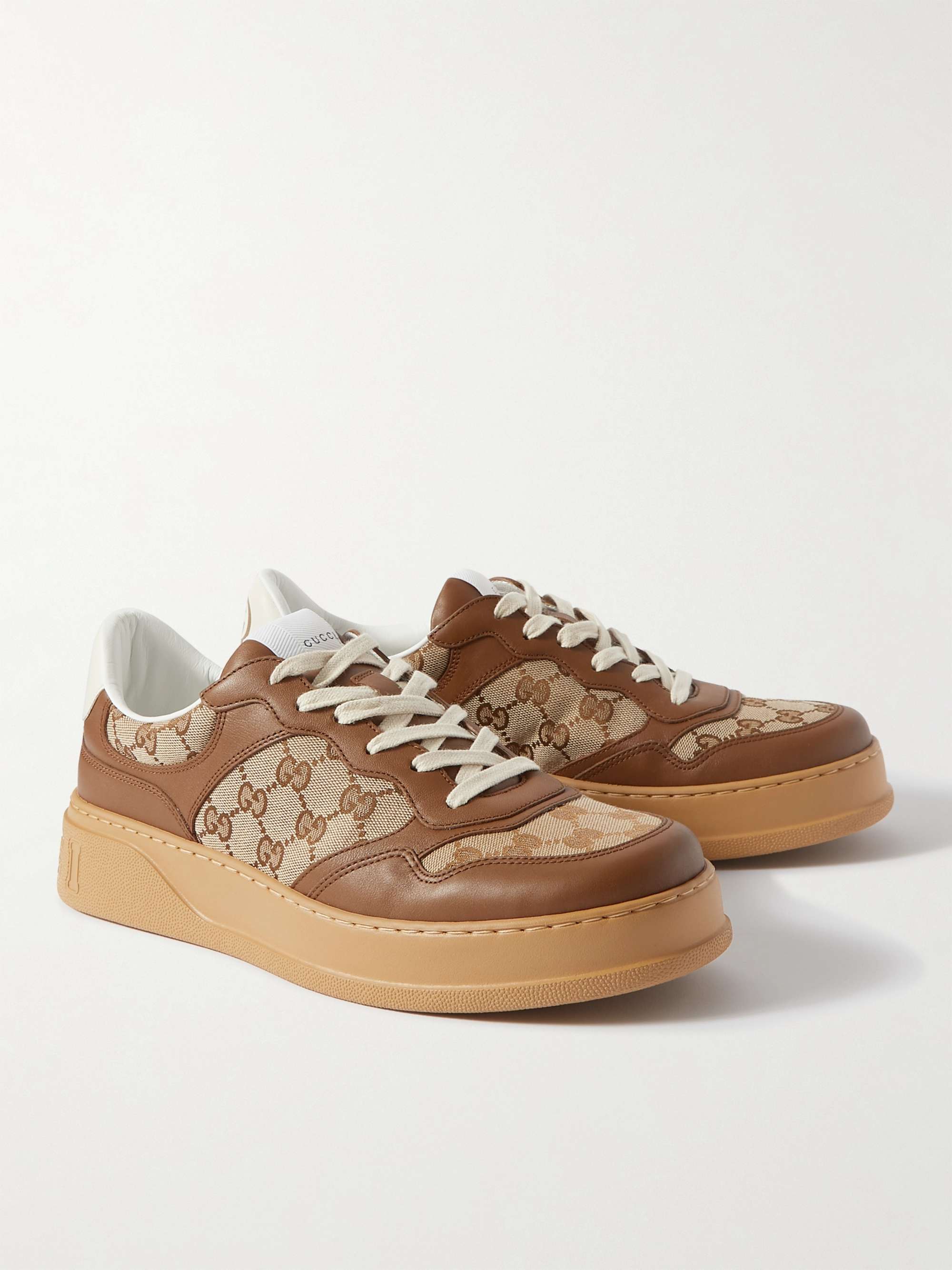 GUCCI Jive Monogrammed Canvas and Leather Sneakers