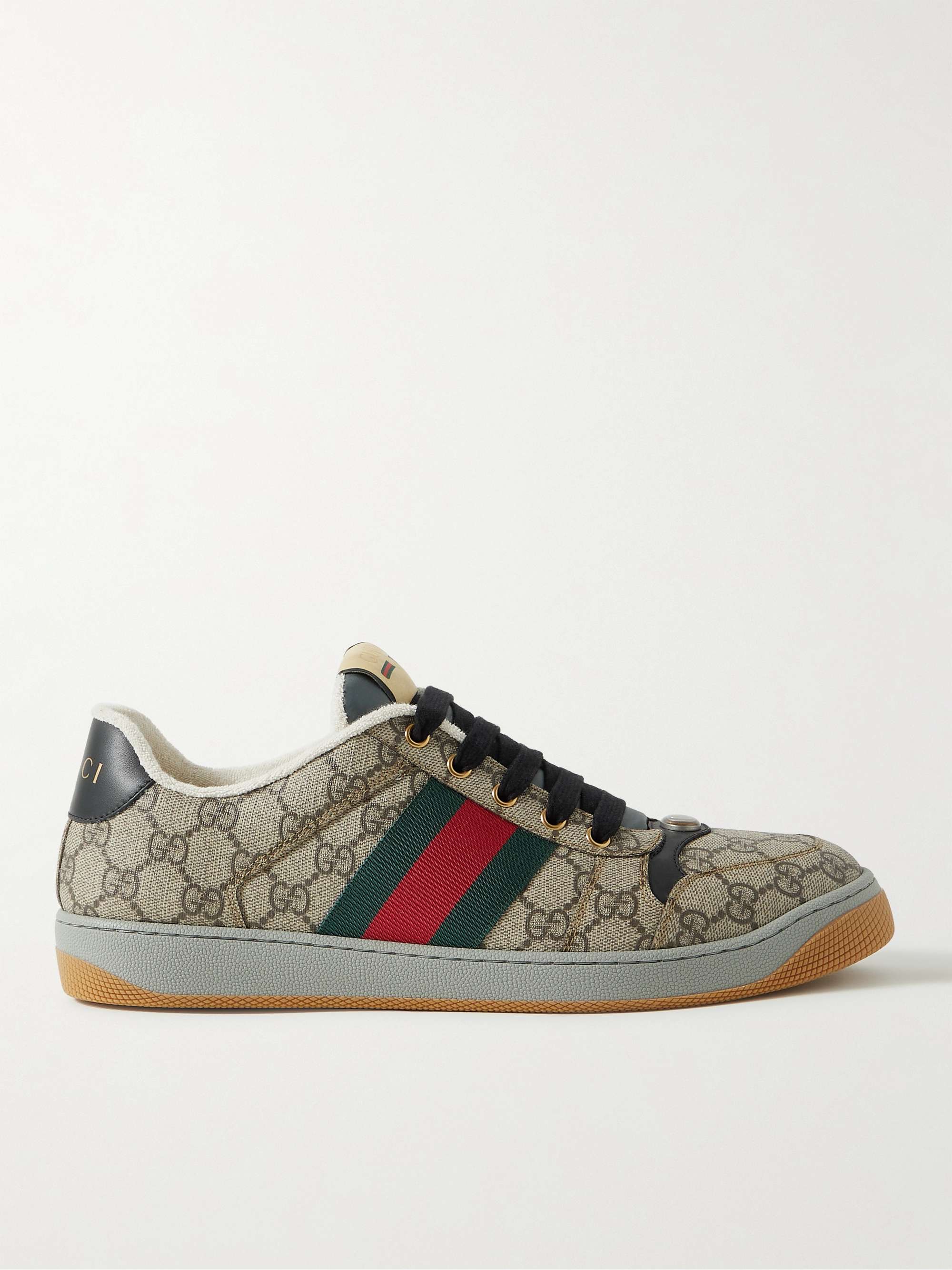 Screener Webbing-Trimmed Monogrammed Supreme Coated-Canvas Sneakers