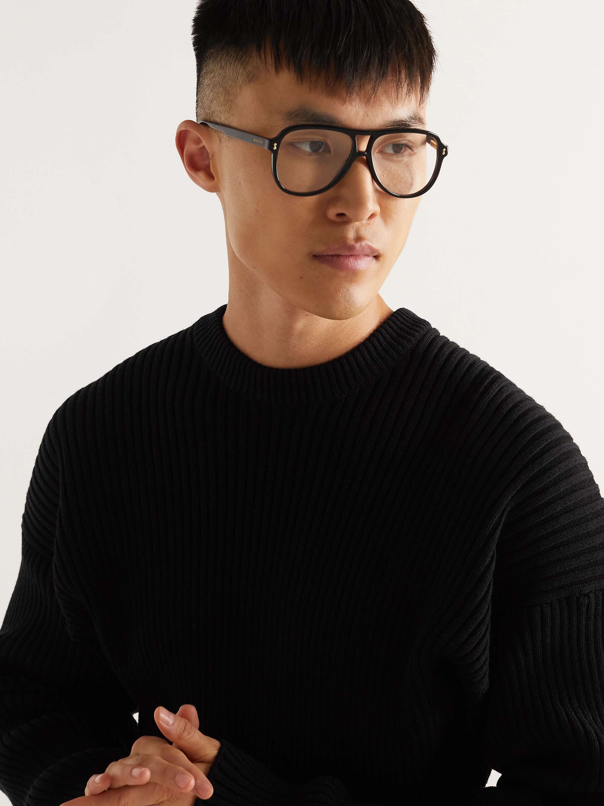 GUCCI EYEWEAR Aviator-Style Acetate Optical Glasses