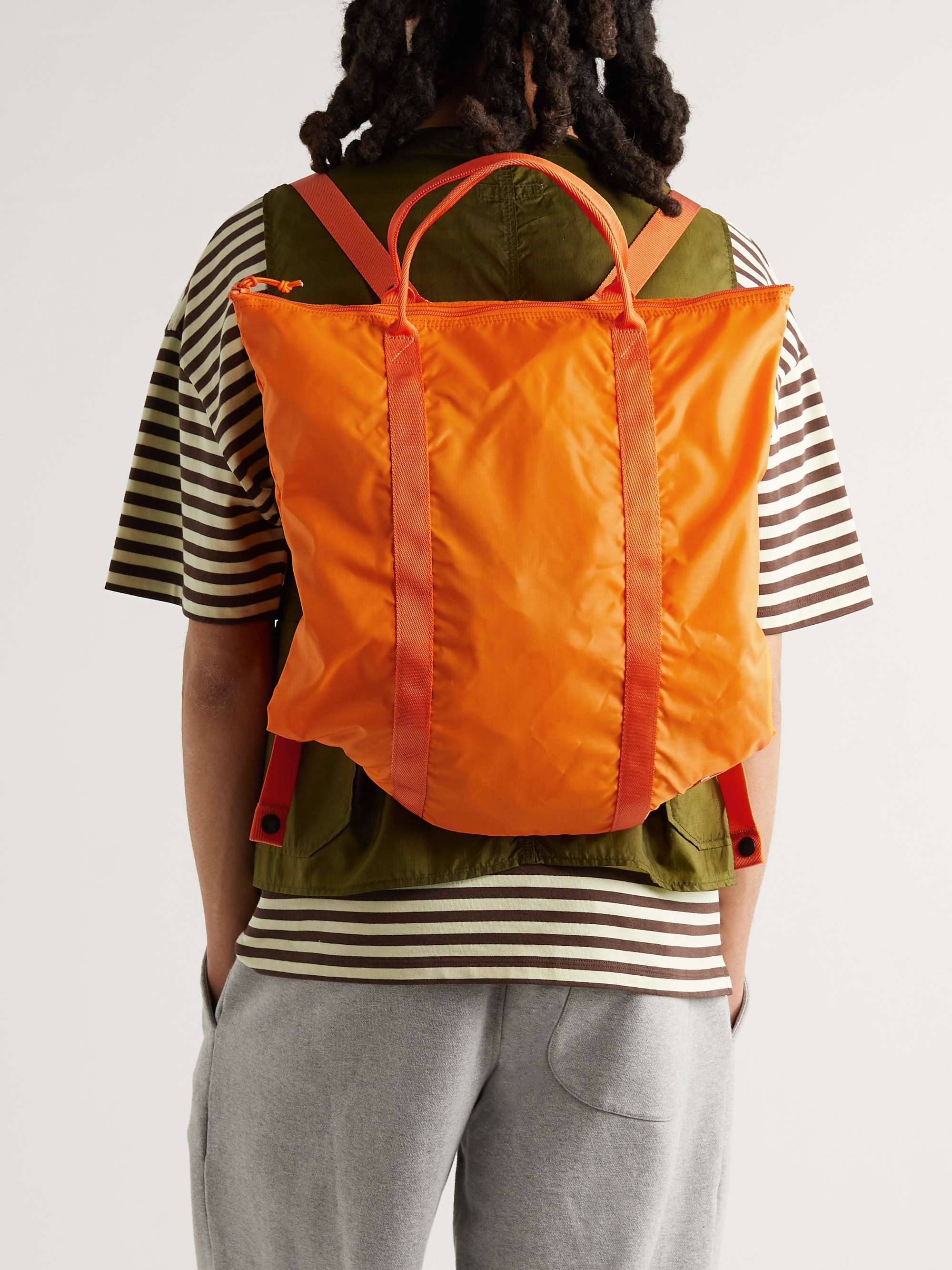 PORTER-YOSHIDA & CO Flex 2Way Convertible Webbing-Trimmed Nylon-Ripstop Tote Bag