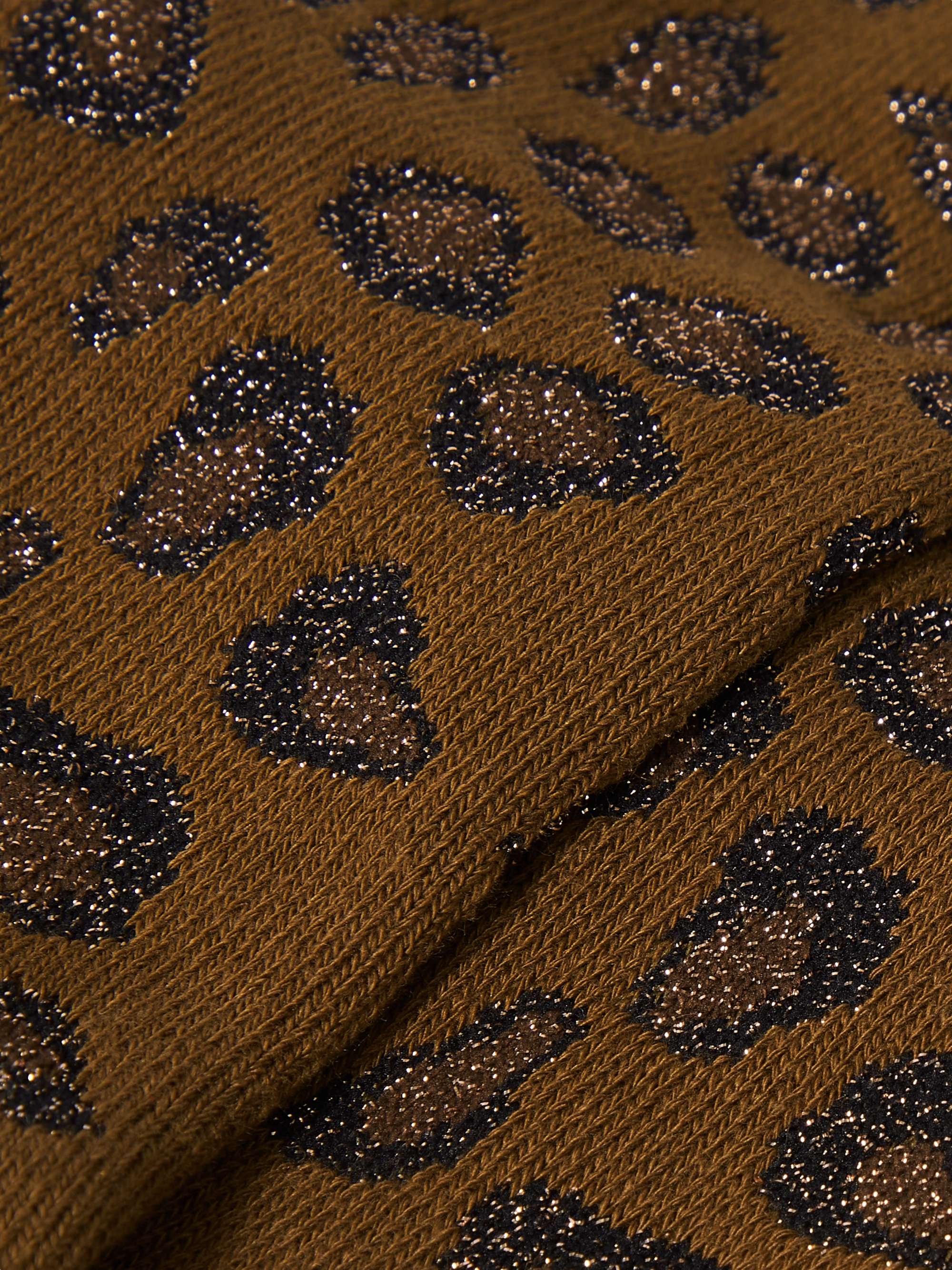 ROSTERSOX Leopard-Intarsia Metallic Cotton-Blend Socks