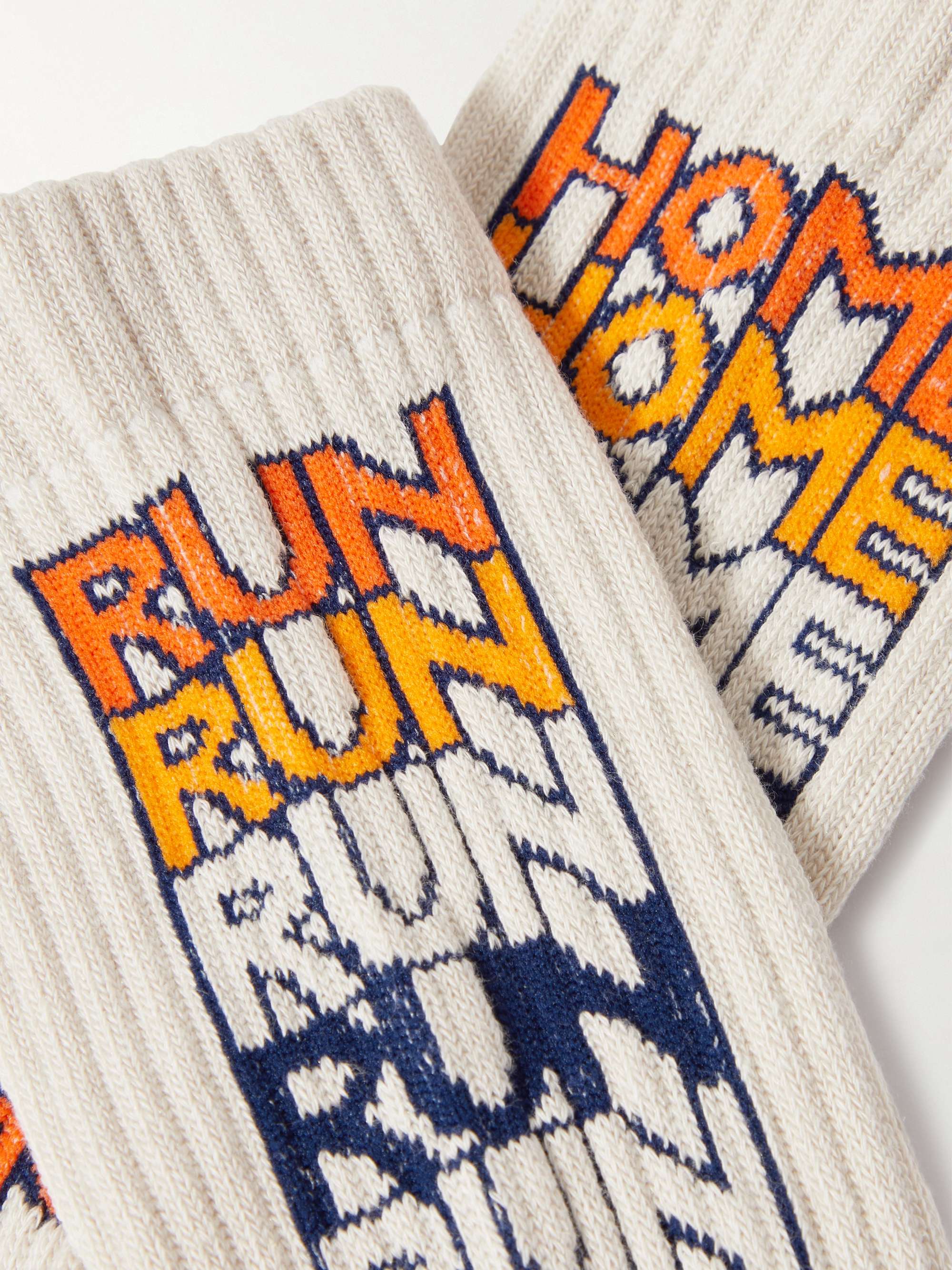 ROSTERSOX Home Run Intarsia Ribbed Cotton Socks