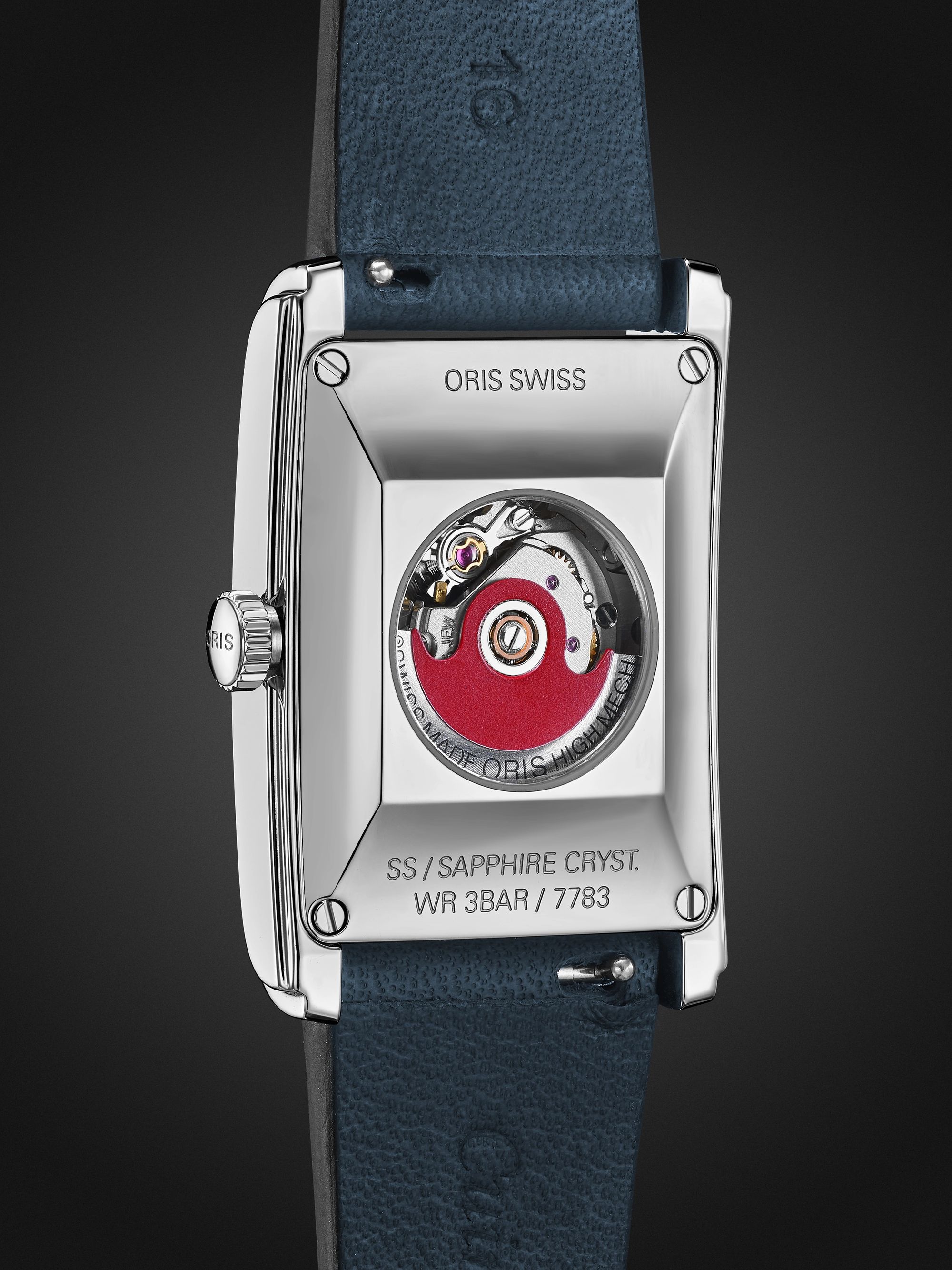 ORIS Rectangular Automatic 25.5mm Stainless Steel and Leather Watch, Ref. No. 01 561 7783 4065-07 5 19 17