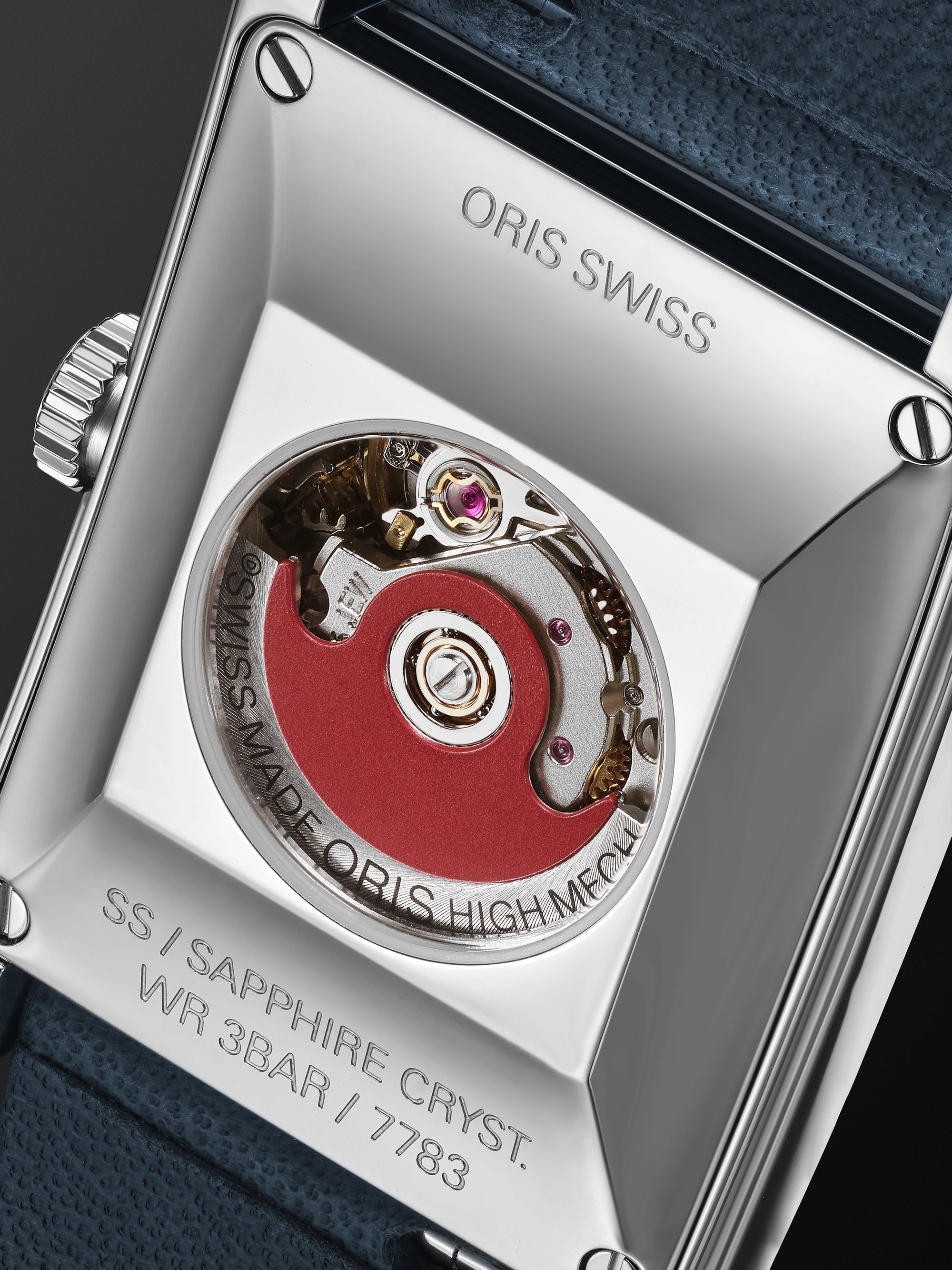 ORIS Rectangular Automatic 25.5mm Stainless Steel and Leather Watch, Ref. No. 01 561 7783 4065-07 5 19 17