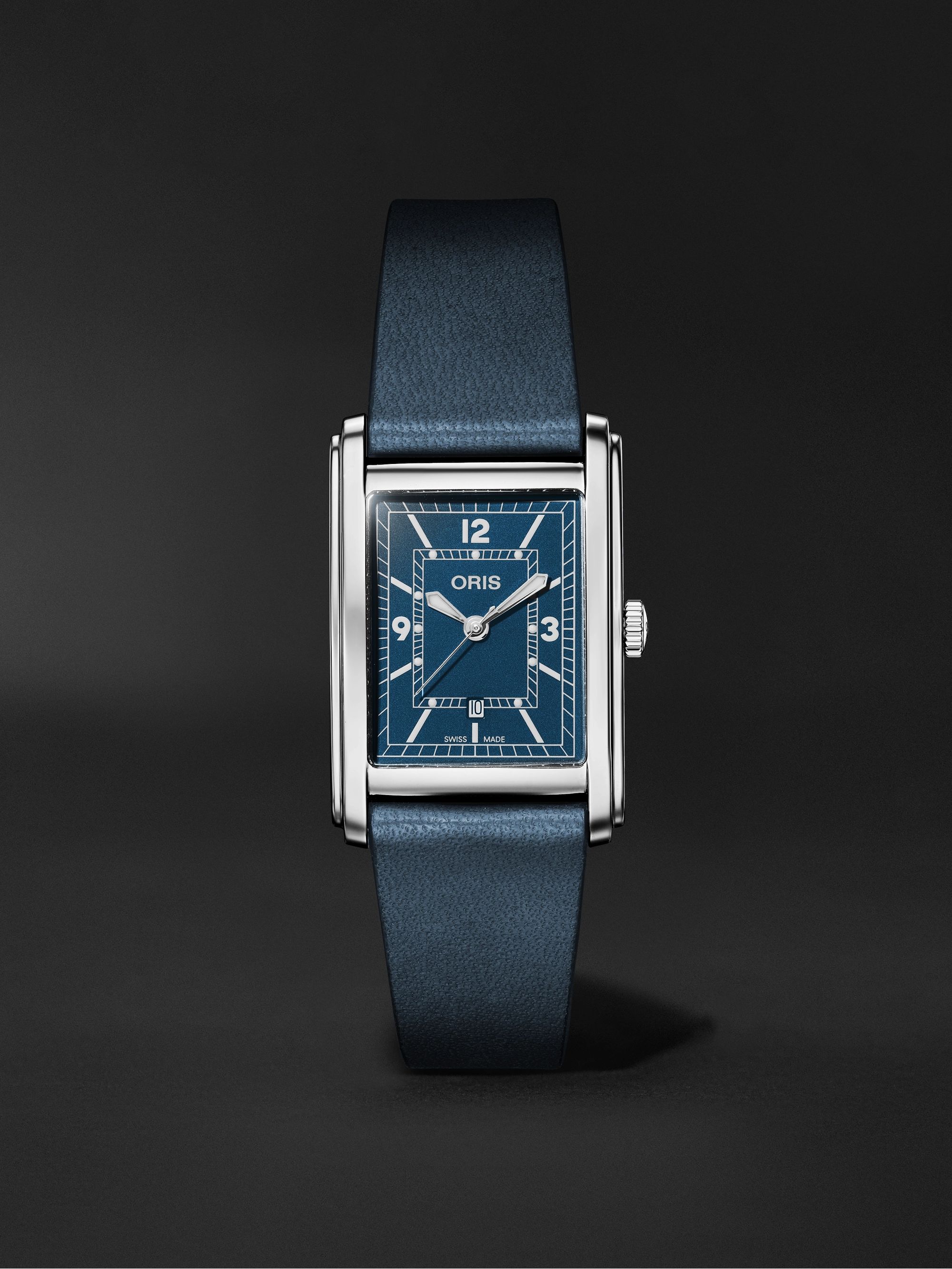 ORIS Rectangular Automatic 25.5mm Stainless Steel and Leather Watch, Ref. No. 01 561 7783 4065-07 5 19 17