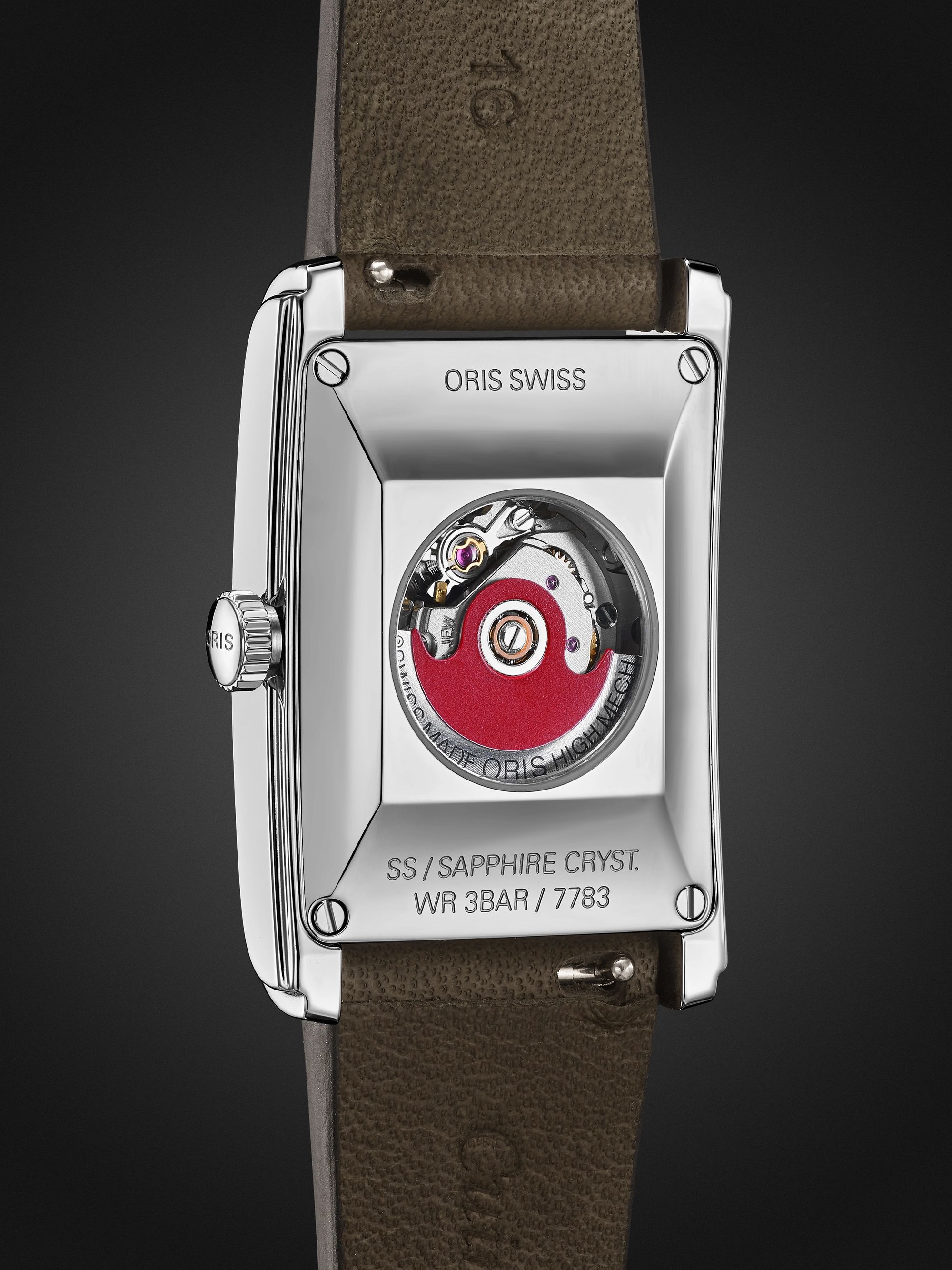 ORIS Rectangular Automatic 25.5mm Stainless Steel and Leather Watch, Ref. No. 01 561 7783 4063-07 5 19 16