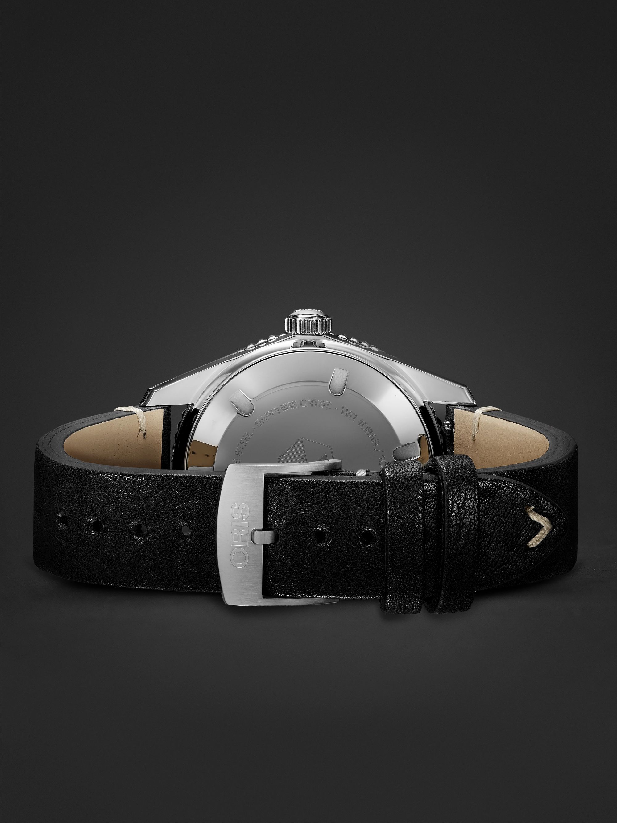 ORIS Divers Sixty-Five Automatic 40mm Stainless Steel and Leather Watch, Ref. No. 	01 733 7707 4053-07 5 20 89