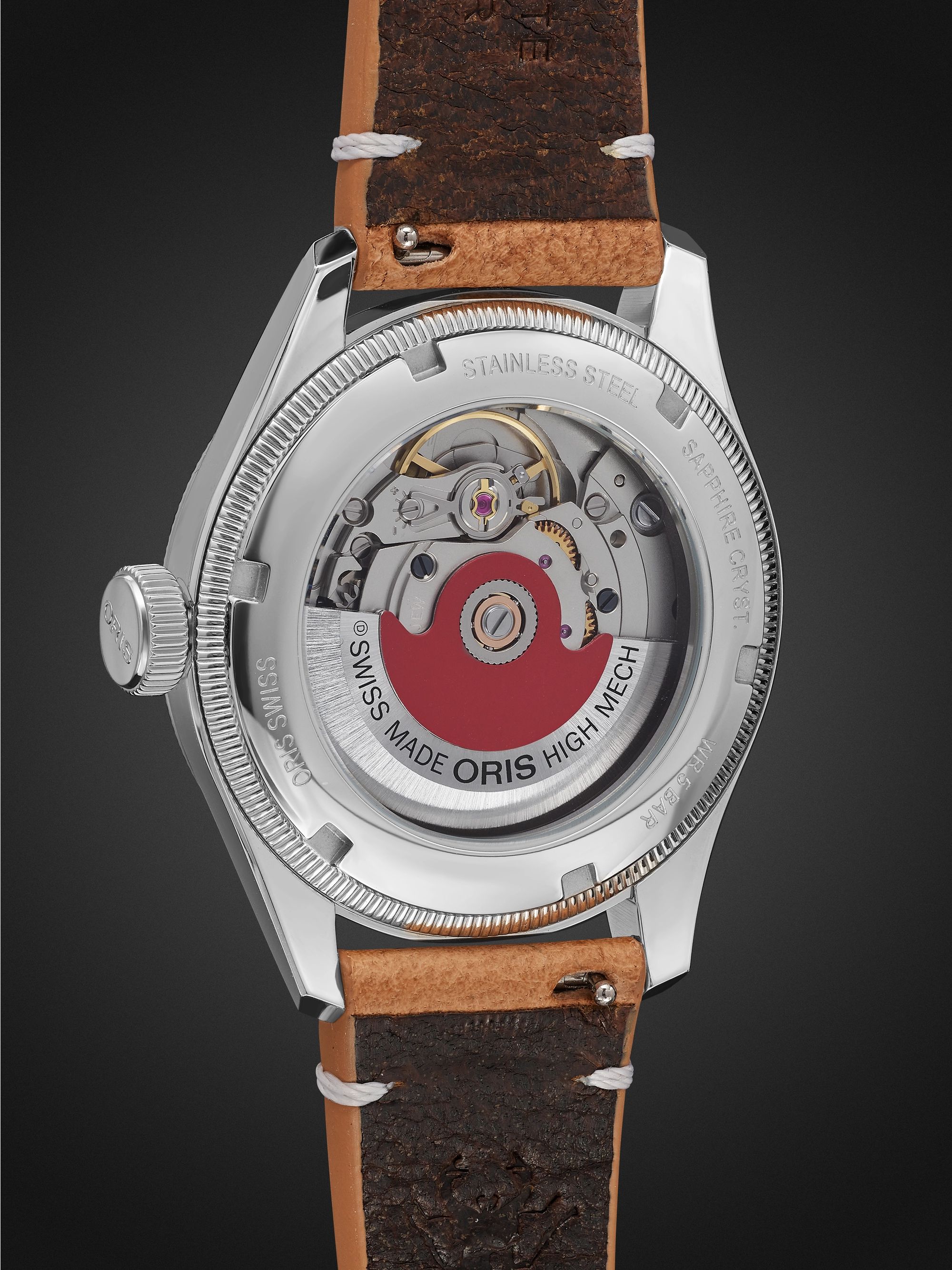 ORIS + Cervo Volante Big Crown Pointer Date Automatic 38mm Stainless Steel and Leather Watch, Ref. No. 01 754 7779 4067-Set