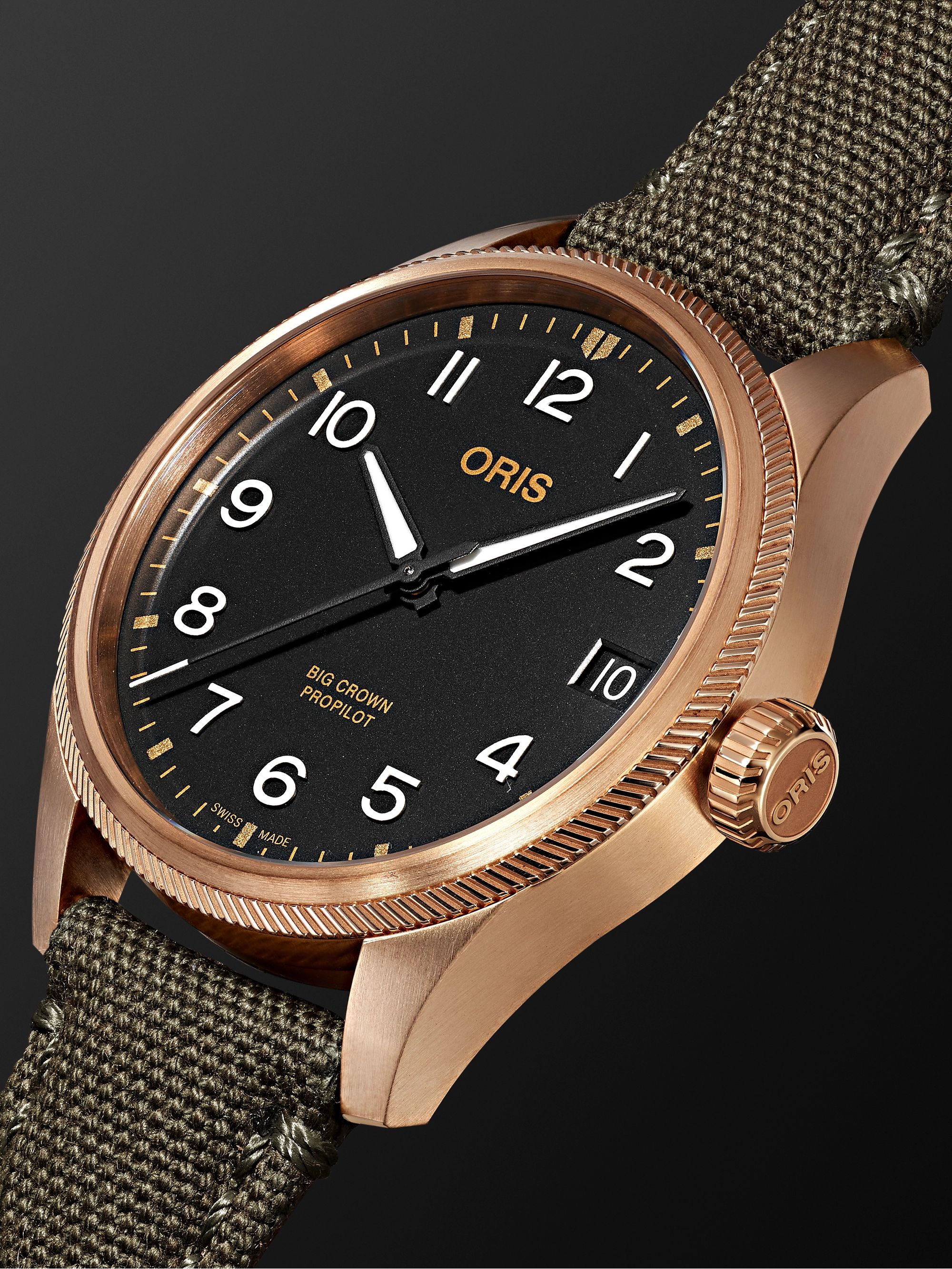 ORIS Big Crown ProPilot Big Date Automatic 41mm Bronze and Canvas Watch, Ref. No. 01 751 7761 3164-07 3 20 03BRLC