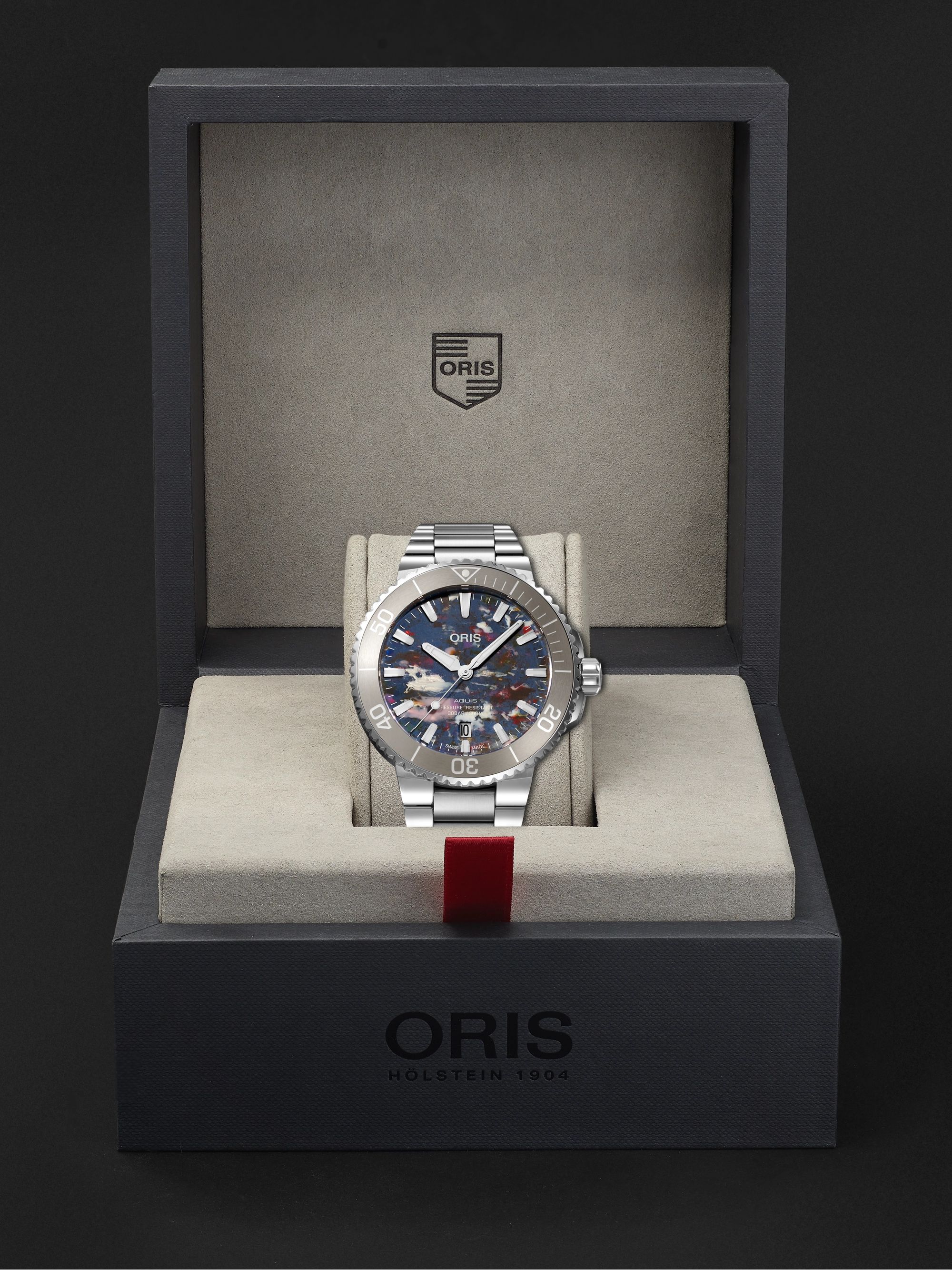ORIS Aquis Date Upcycle Automatic 41.5mm Stainless Steel Watch, Ref. No. 01 733 7766 4150-Set