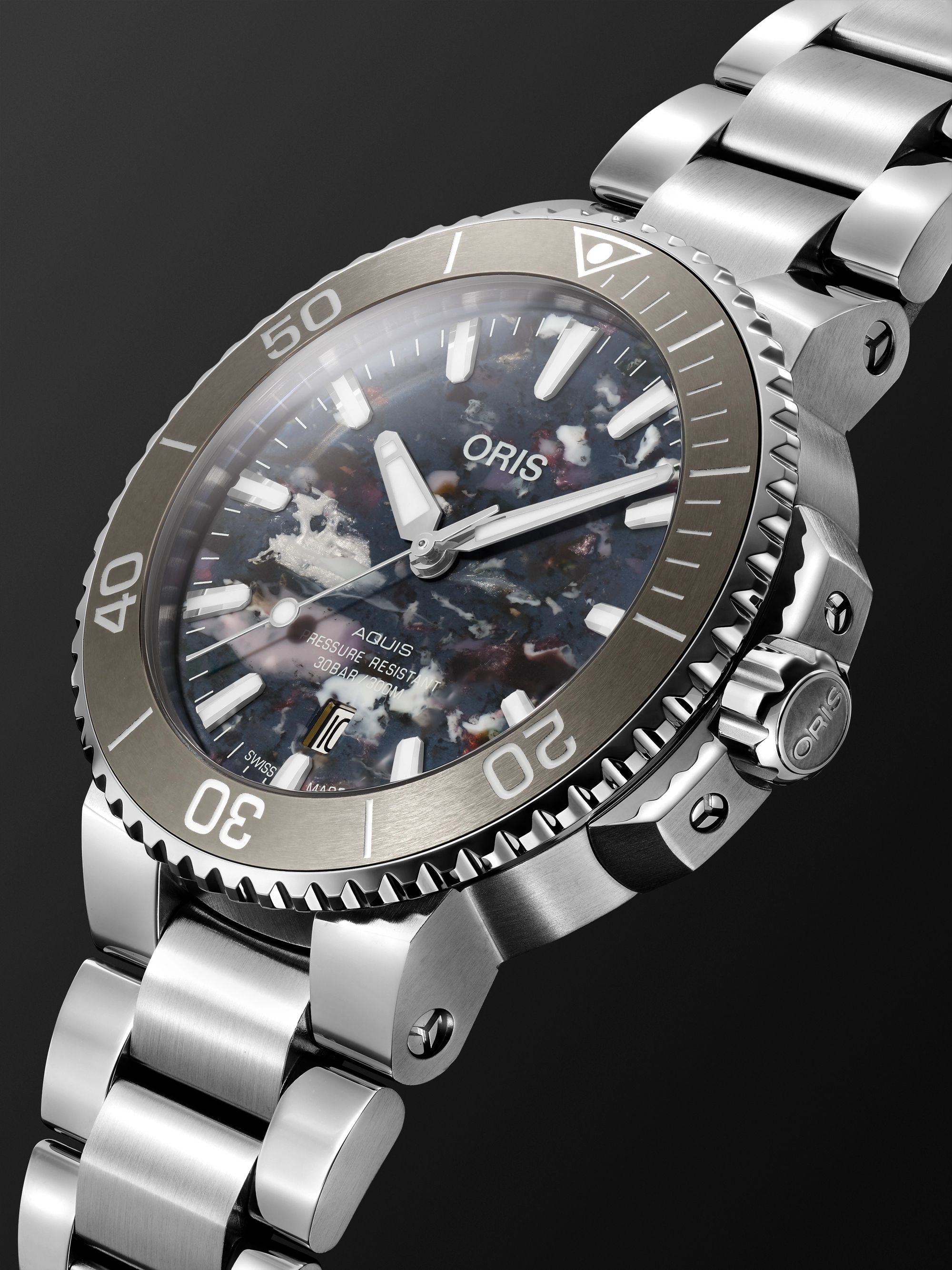 ORIS Aquis Date Upcycle Automatic 41.5mm Stainless Steel Watch, Ref. No. 01 733 7766 4150-Set