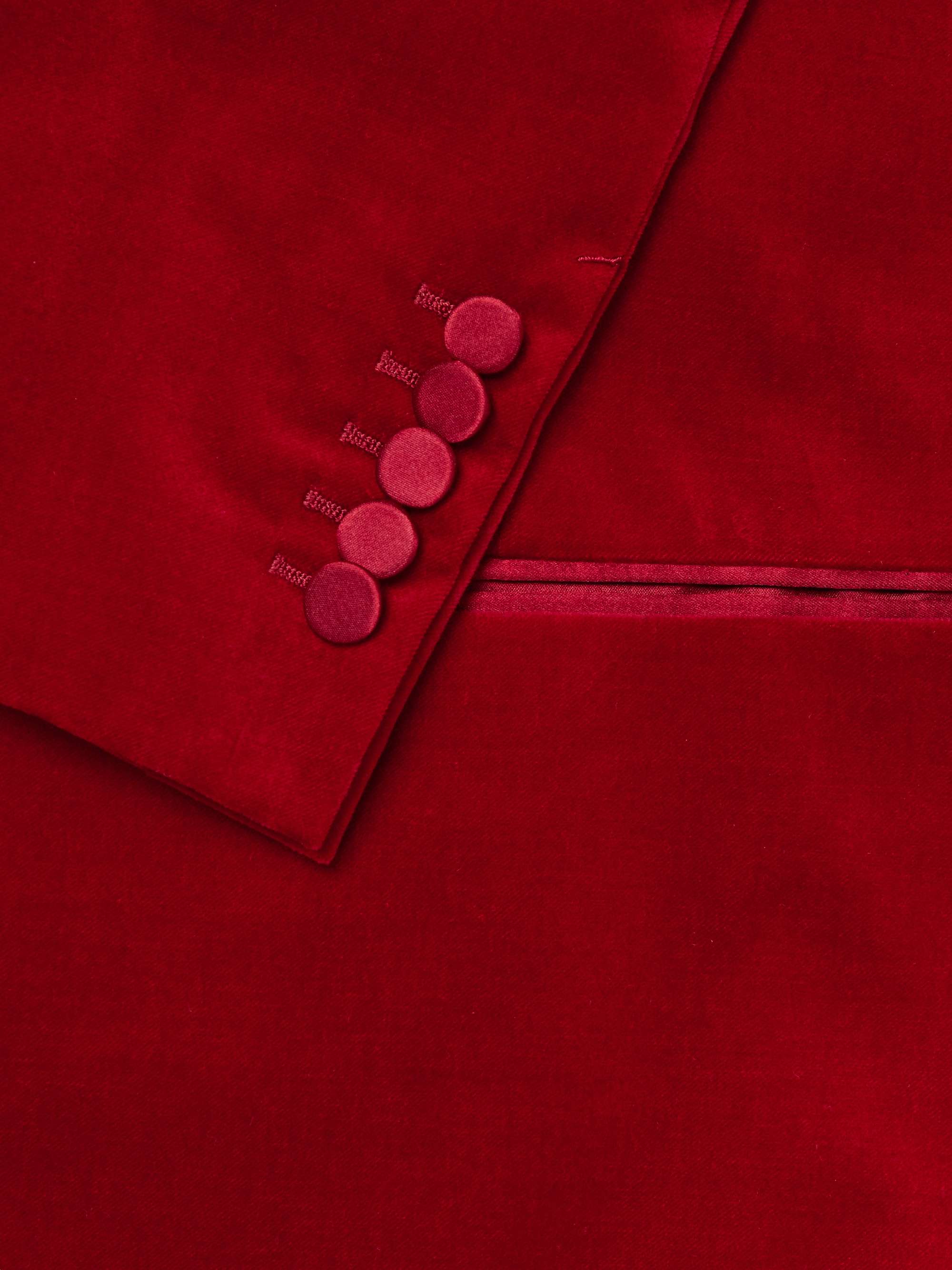 GUCCI Slim-Fit Silk Satin-Trimmed Cotton-Blend Velvet Tuxedo Jacket