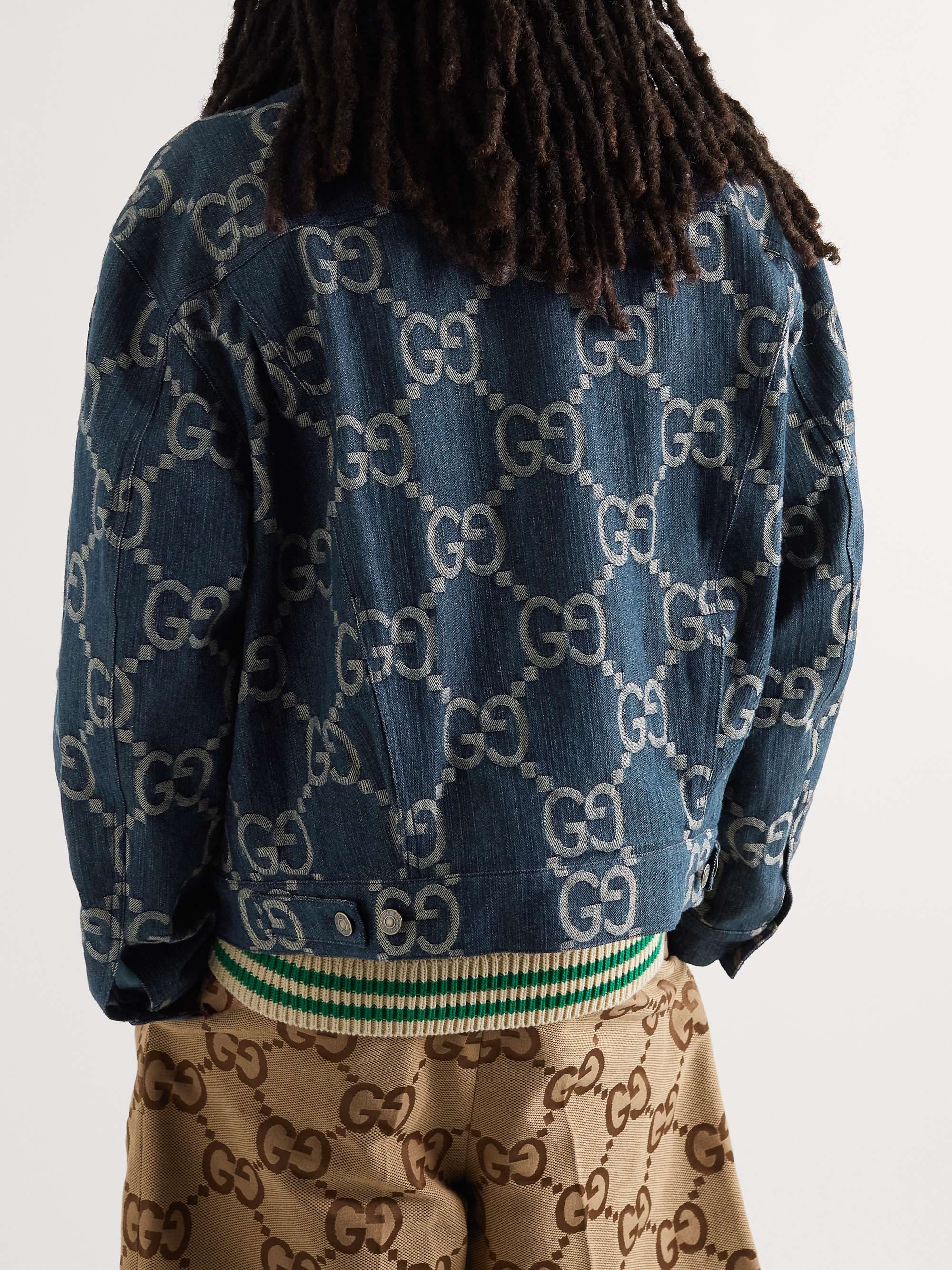 Blue Slim-Fit Logo-Jacquard Denim Jacket | GUCCI | MR PORTER Blue Slim-Fit Logo-Jacquard Denim Jacket | GUCCI | MR PORTER