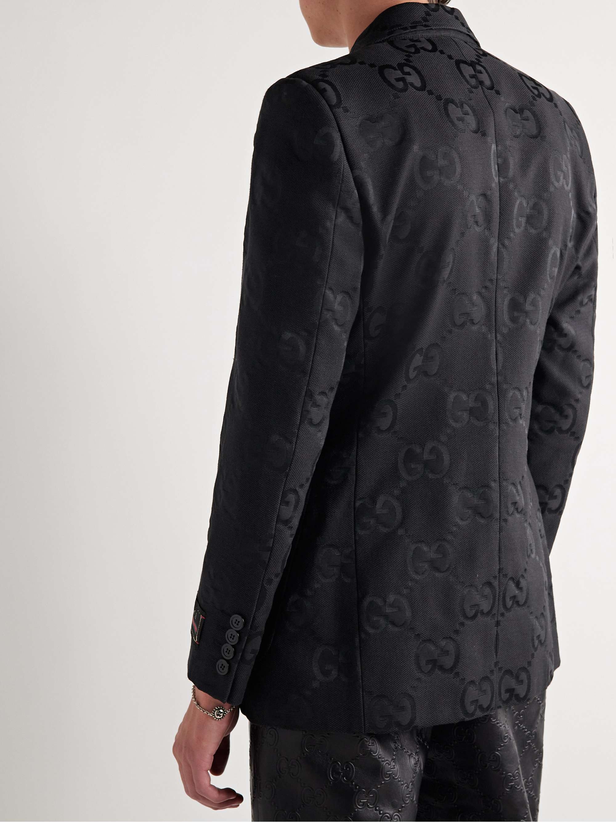 GUCCI Oversized LogoJacquard CottonBlend Canvas Blazer for Men MR