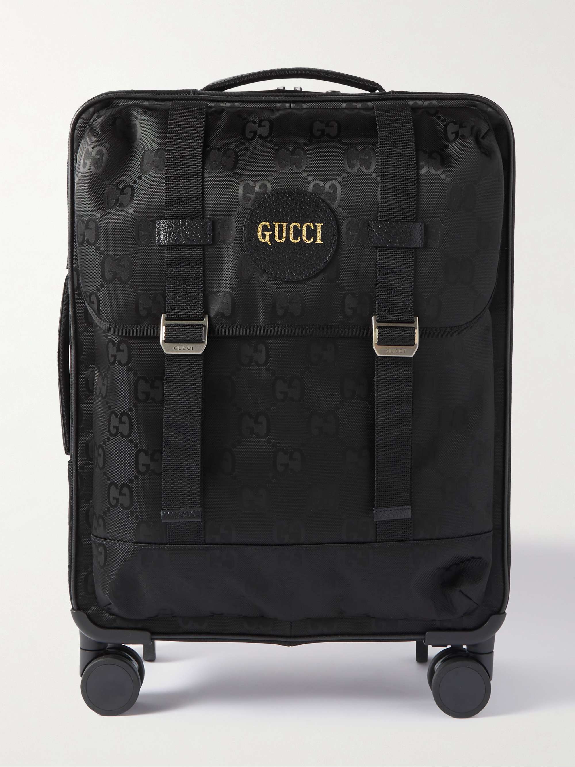 GUCCI Off the Grid Faux Leather-Trimmed Monogrammed ECONYL Canvas Carry-On Suitcase