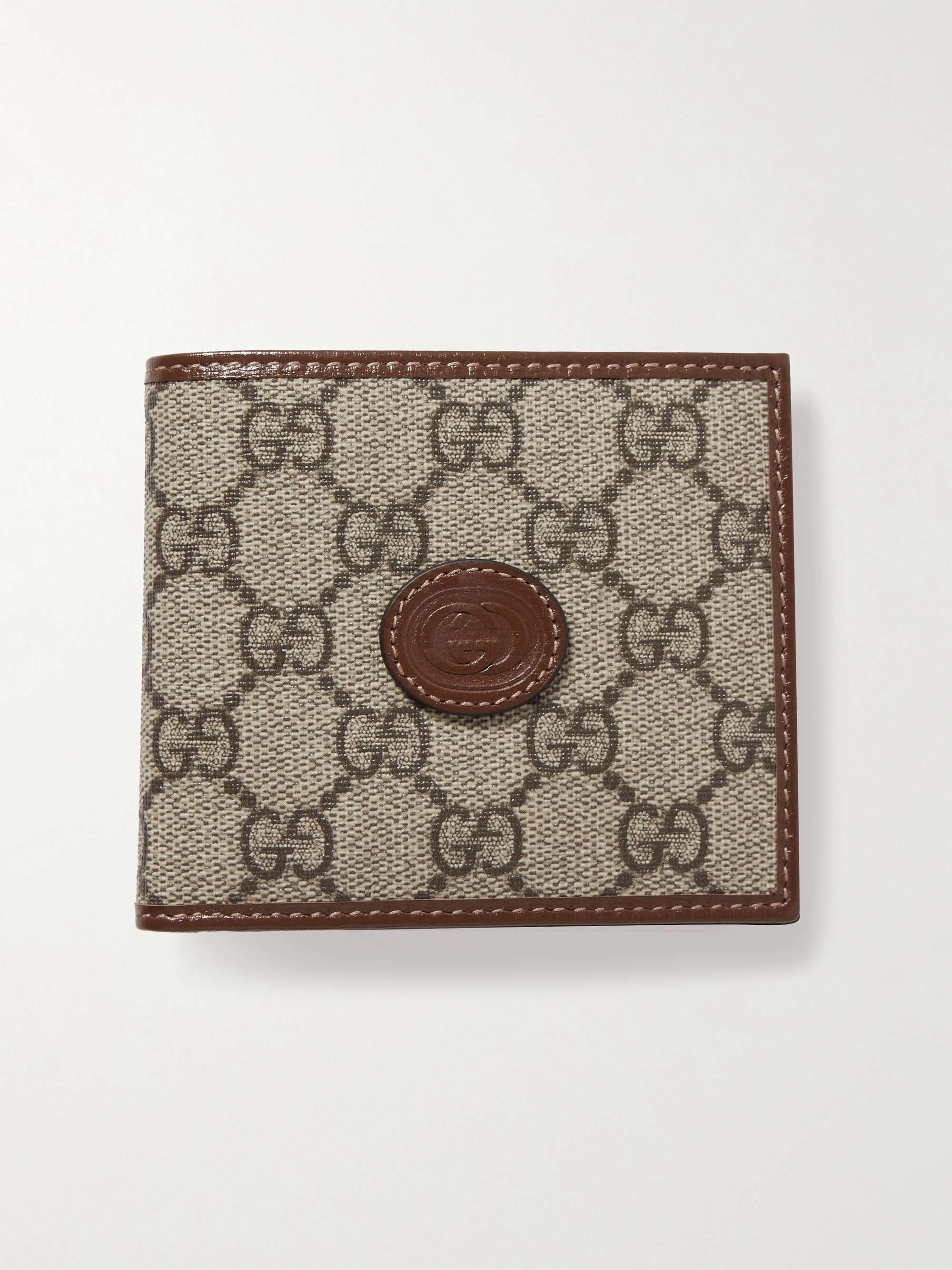 Gucci Mens Bifold Wallet Monogram GG Brown/Beige - US