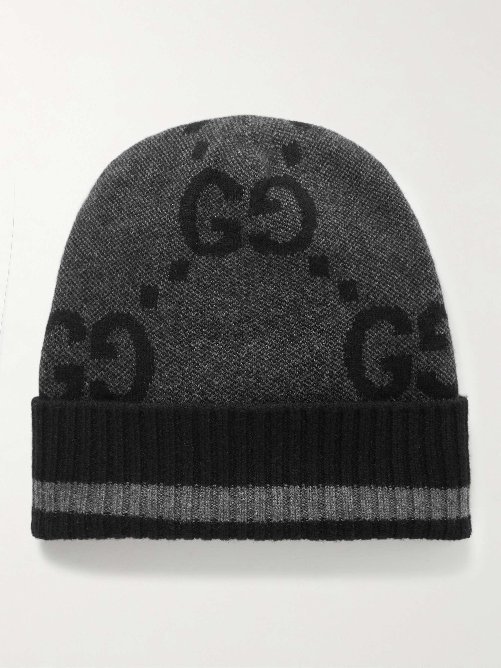 GUCCI Logo-Jacquard Cashmere Beanie