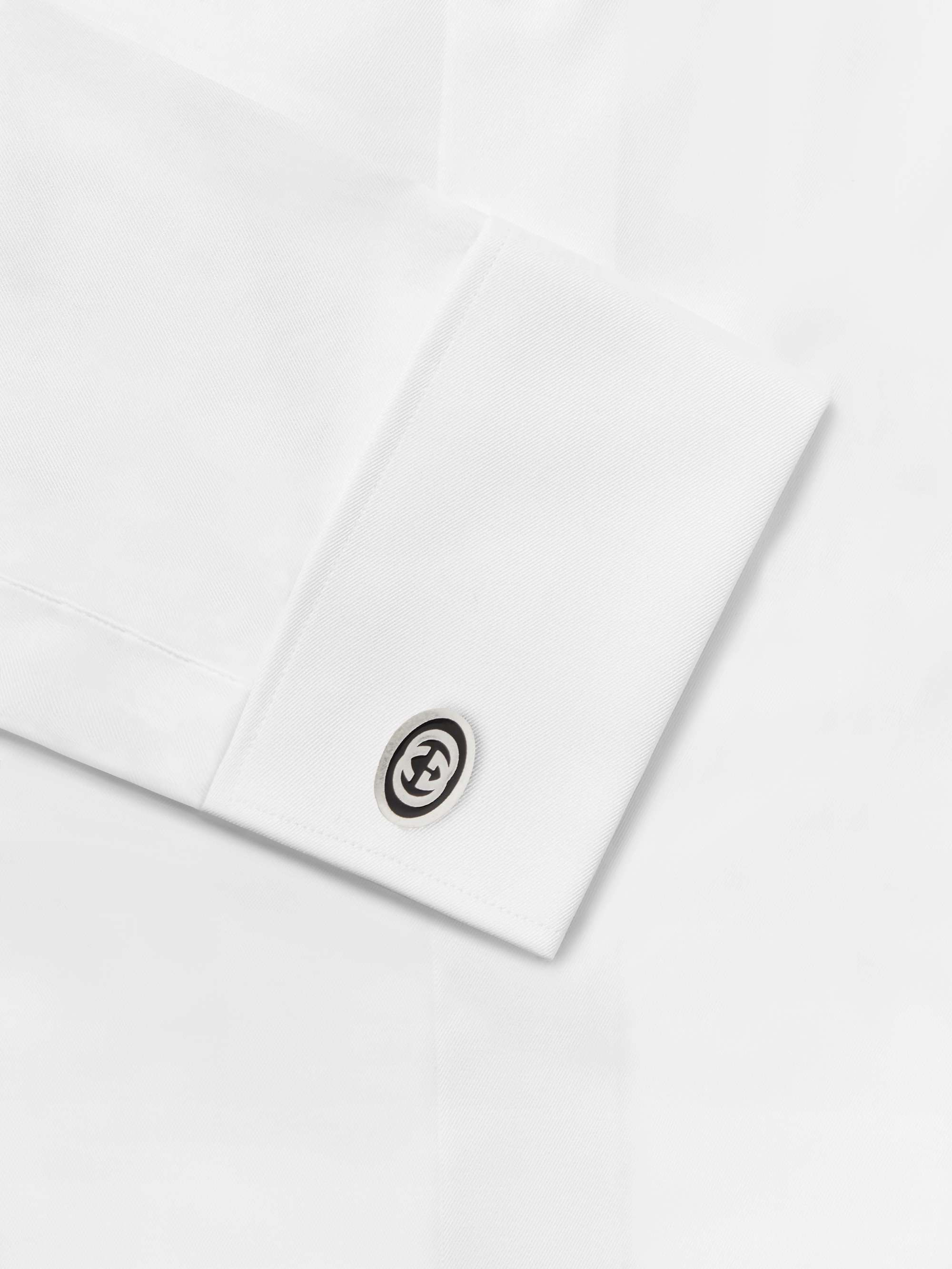 GUCCI Sterling Silver and Enamel Cufflinks