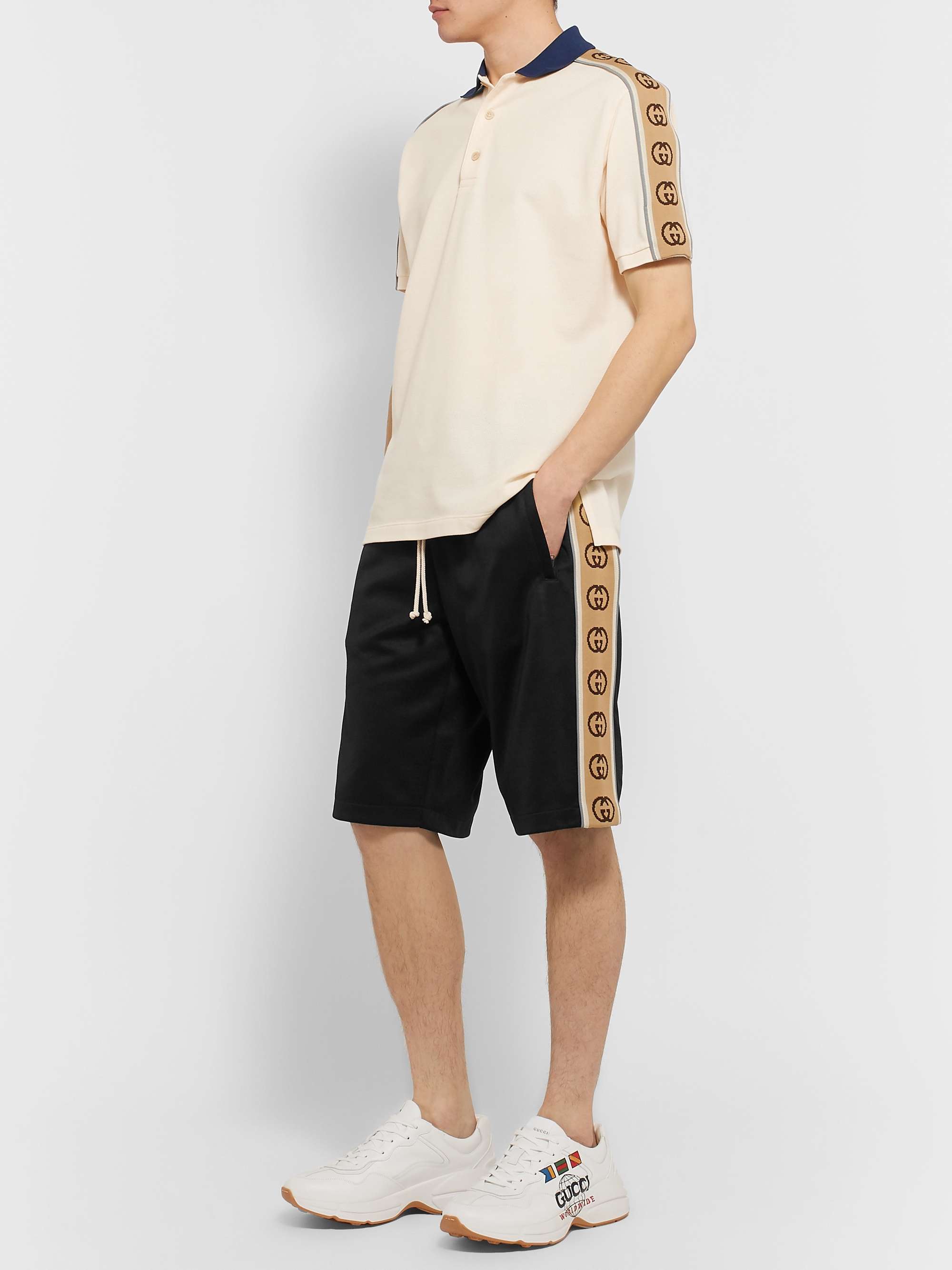 Monogram Jacquard Cotton Jersey Shorts - Men - Ready-to-Wear