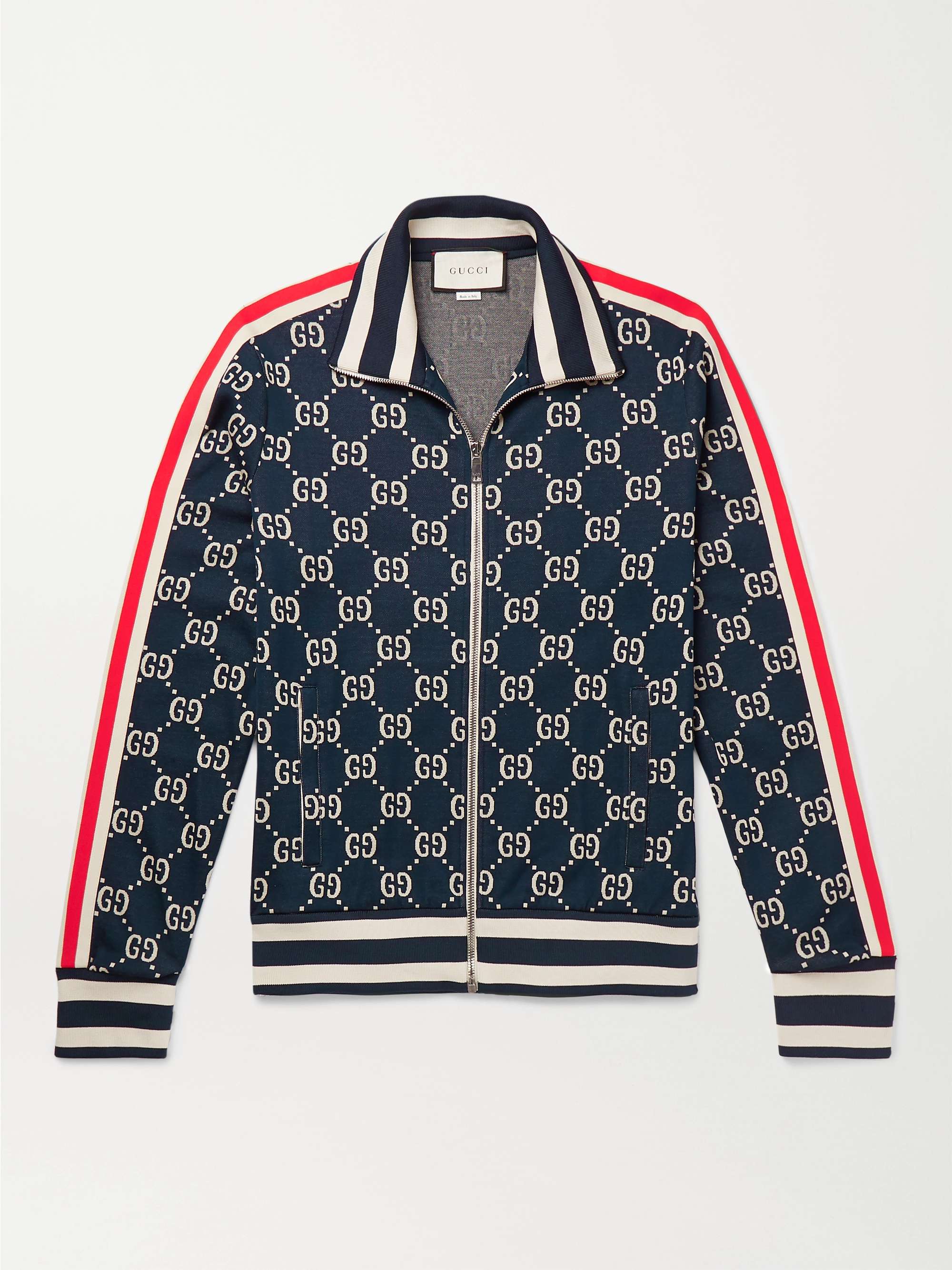 billede tage medicin Tradition GUCCI Striped Logo-Intarsia Cotton Track Jacket | MR PORTER