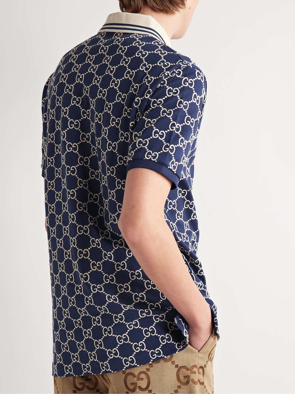 GUCCI Logo-Embroidered Cotton-Blend Piqué Polo Shirt for Men | MR PORTER
