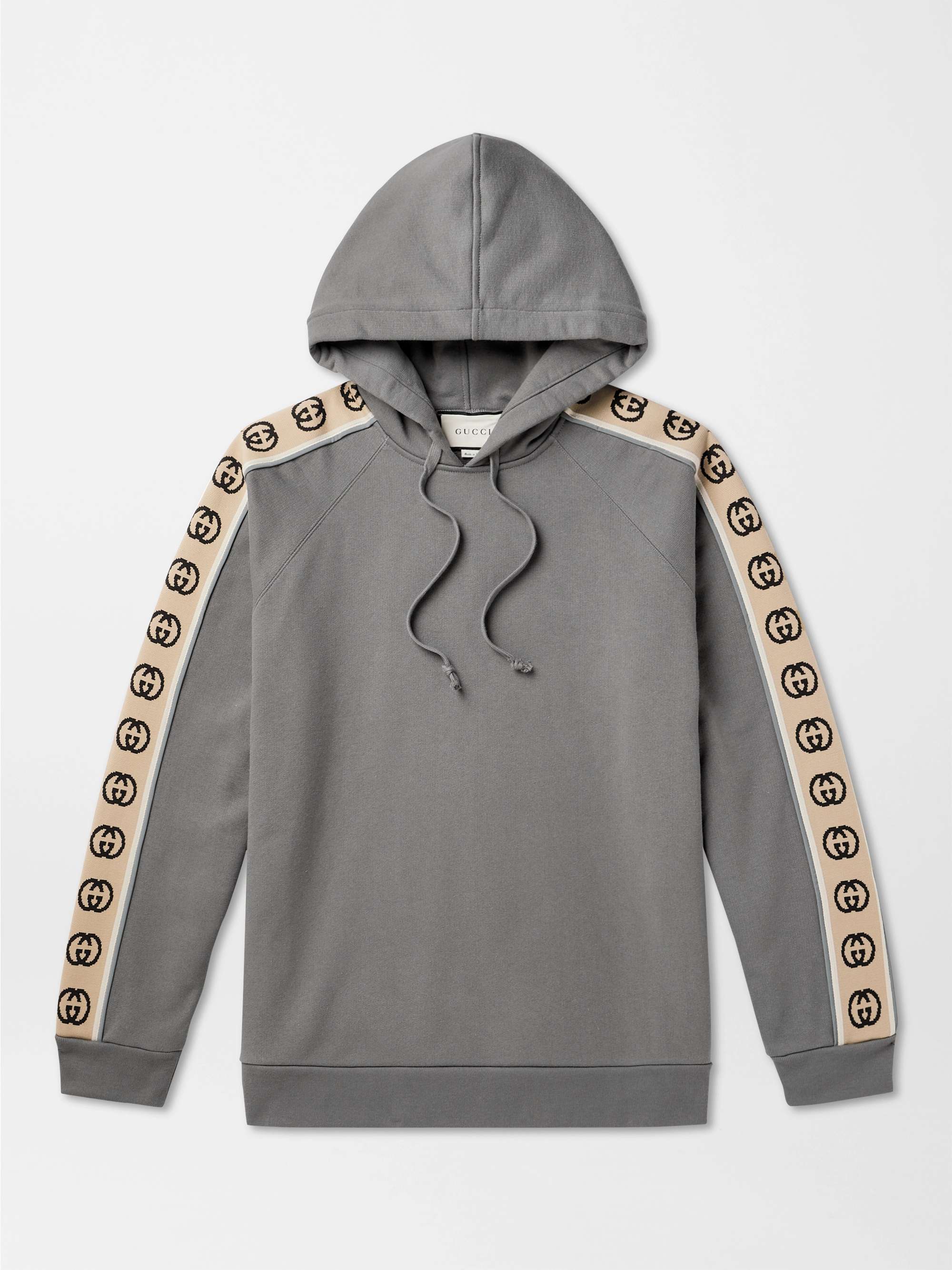GUCCI Oversized Webbing-Trimmed Loopback Cotton-Jersey Hoodie | MR PORTER GUCCI Oversized Webbing-Trimmed Loopback Cotton-Jersey Hoodie | MR PORTER