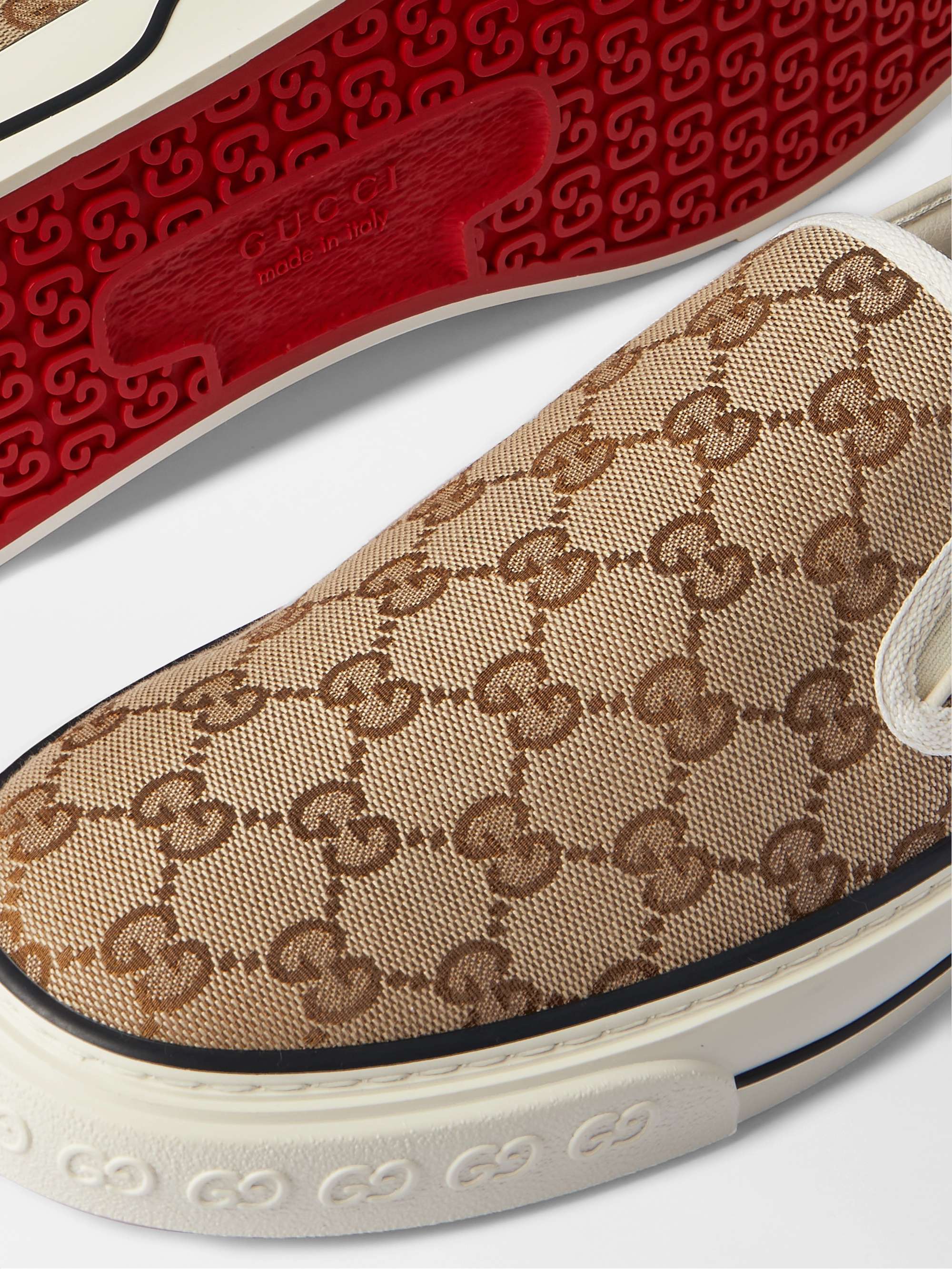 GUCCI Tennis 1977 Monogrammed Canvas Slip-On Sneakers | MR PORTER